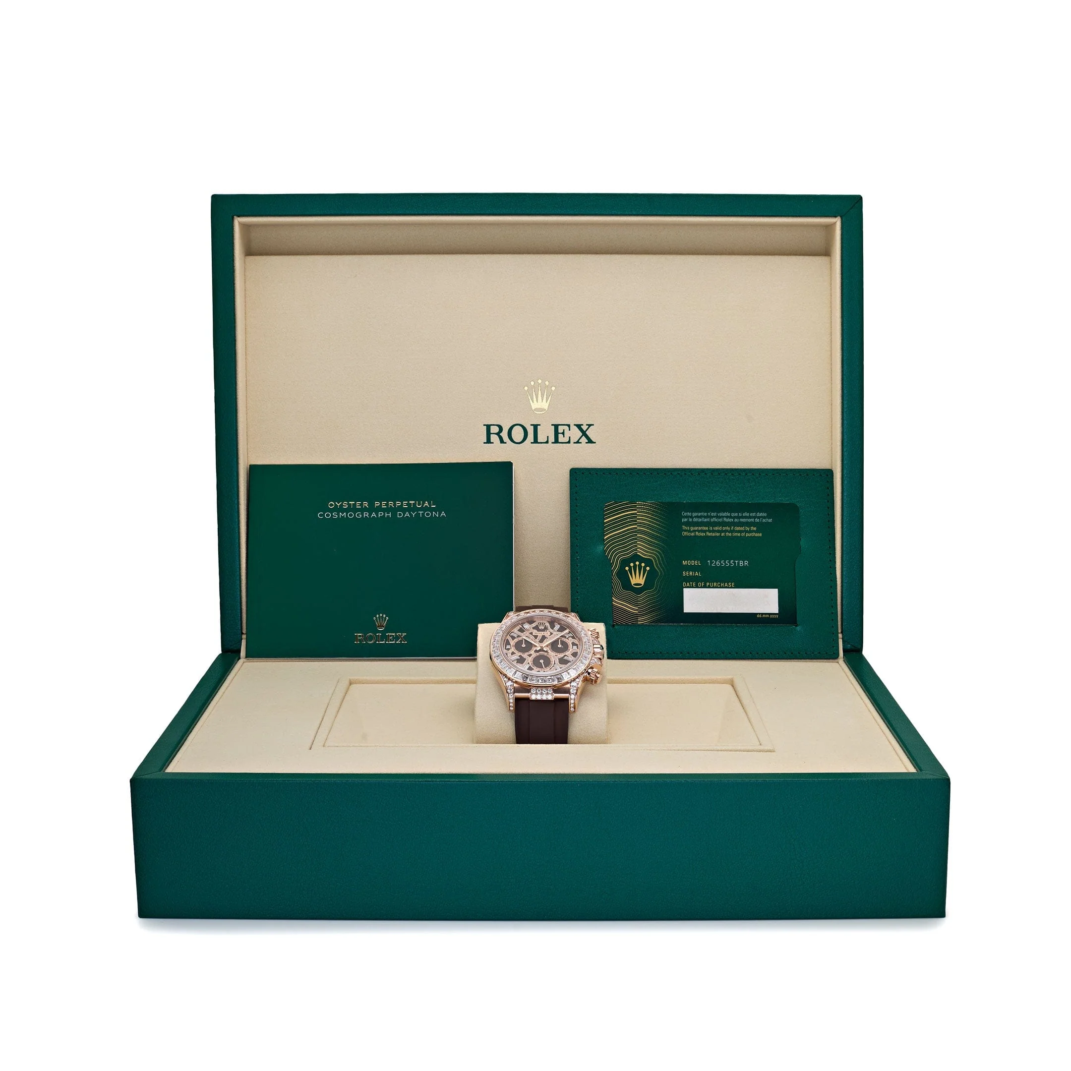 Rolex Daytona 'Giraffe' 126555TBR Rose Gold Chestnut Brown Diamond Dial Diamond Bezel - Image 9