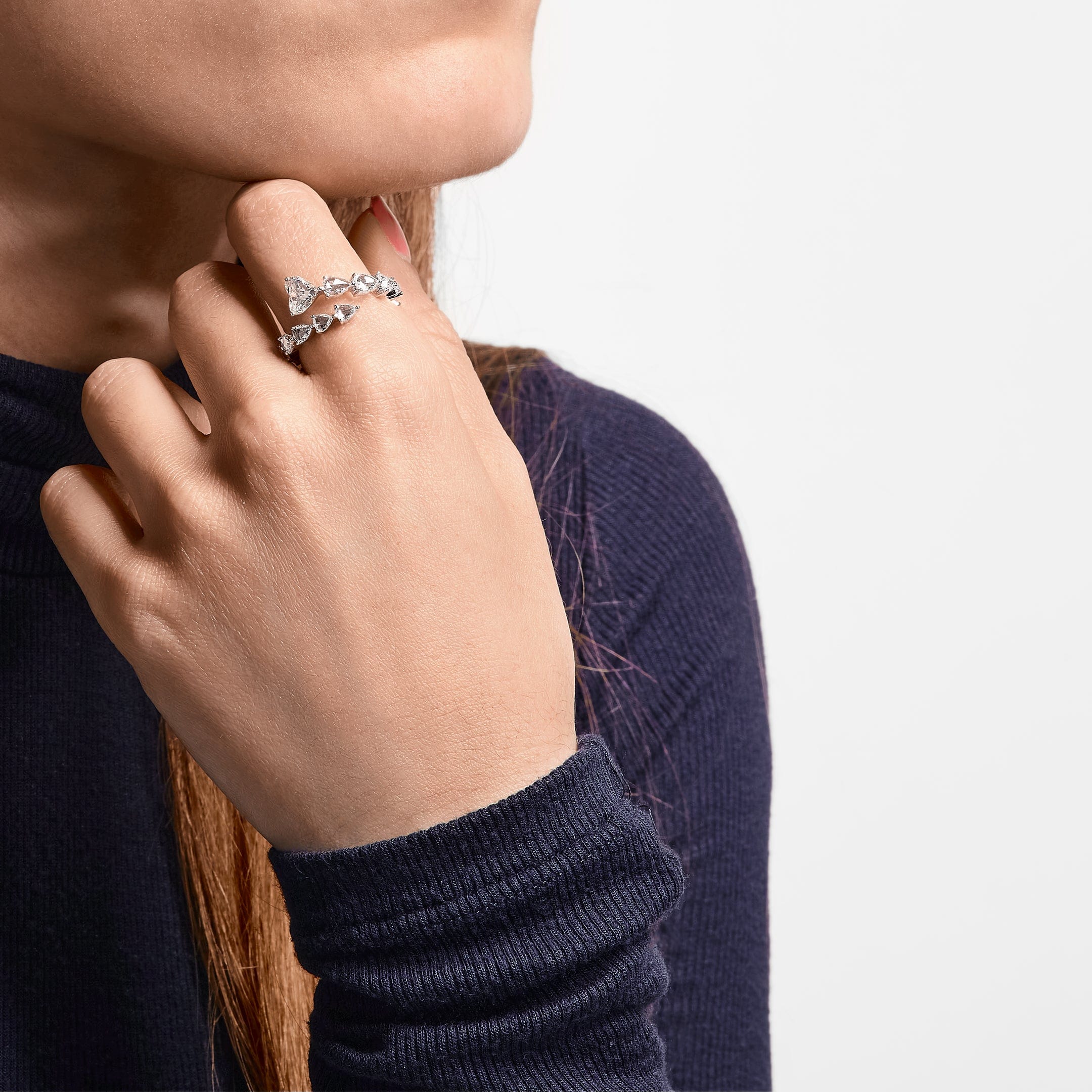 Rose-Cut Diamond Bypass Ring - Image 2
