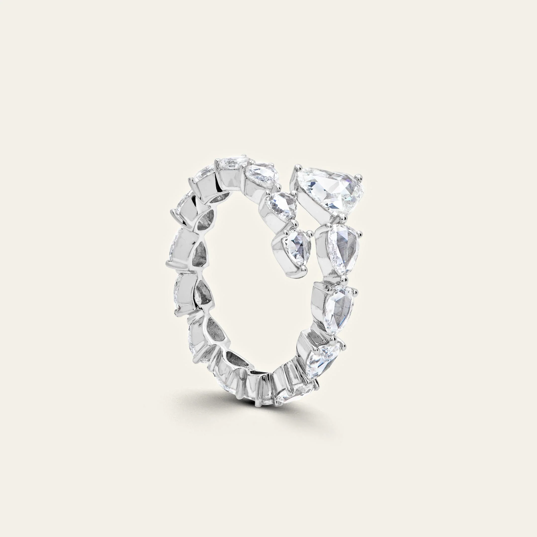 Rose-Cut Diamond Bypass Ring - Image 3