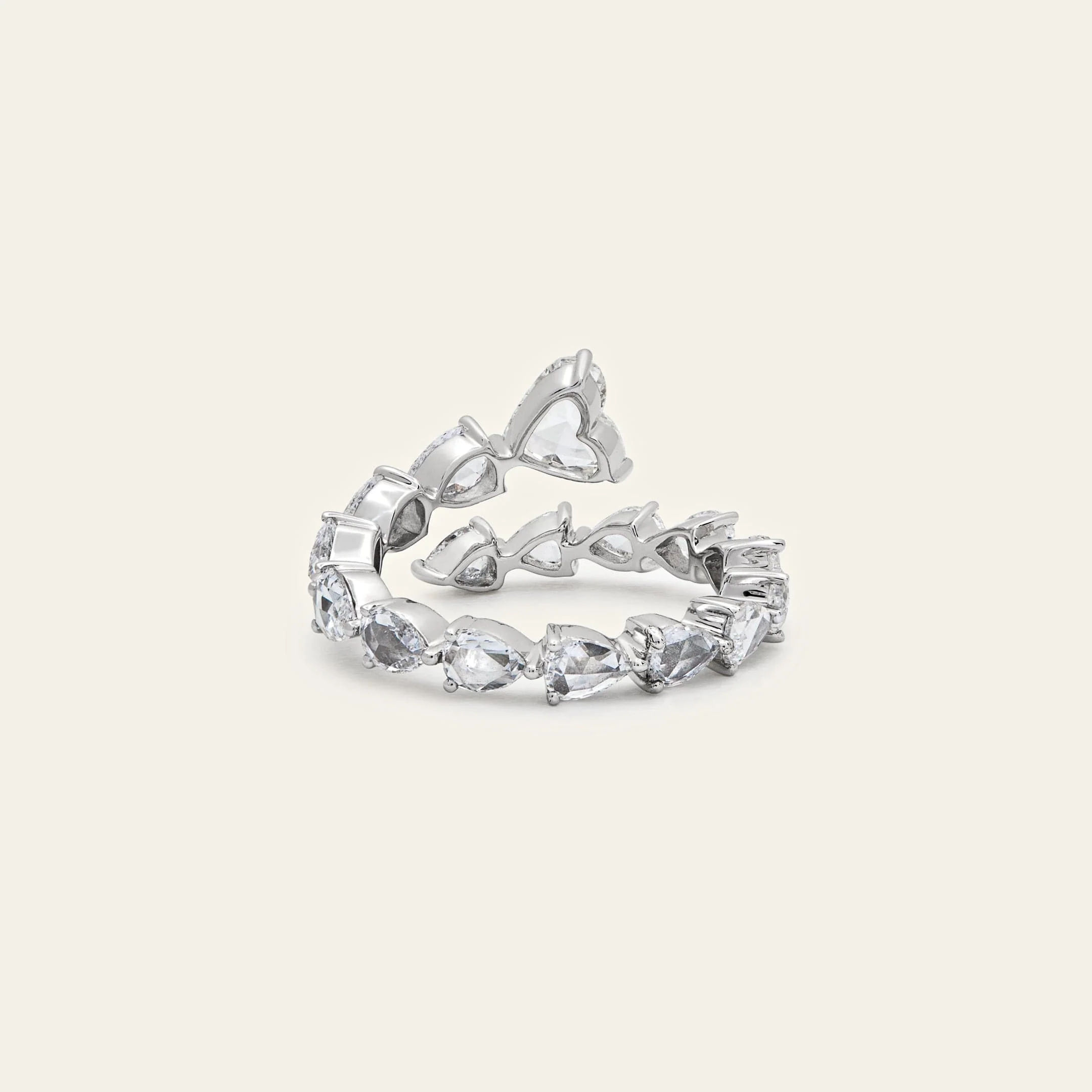 Rose-Cut Diamond Bypass Ring - Image 4