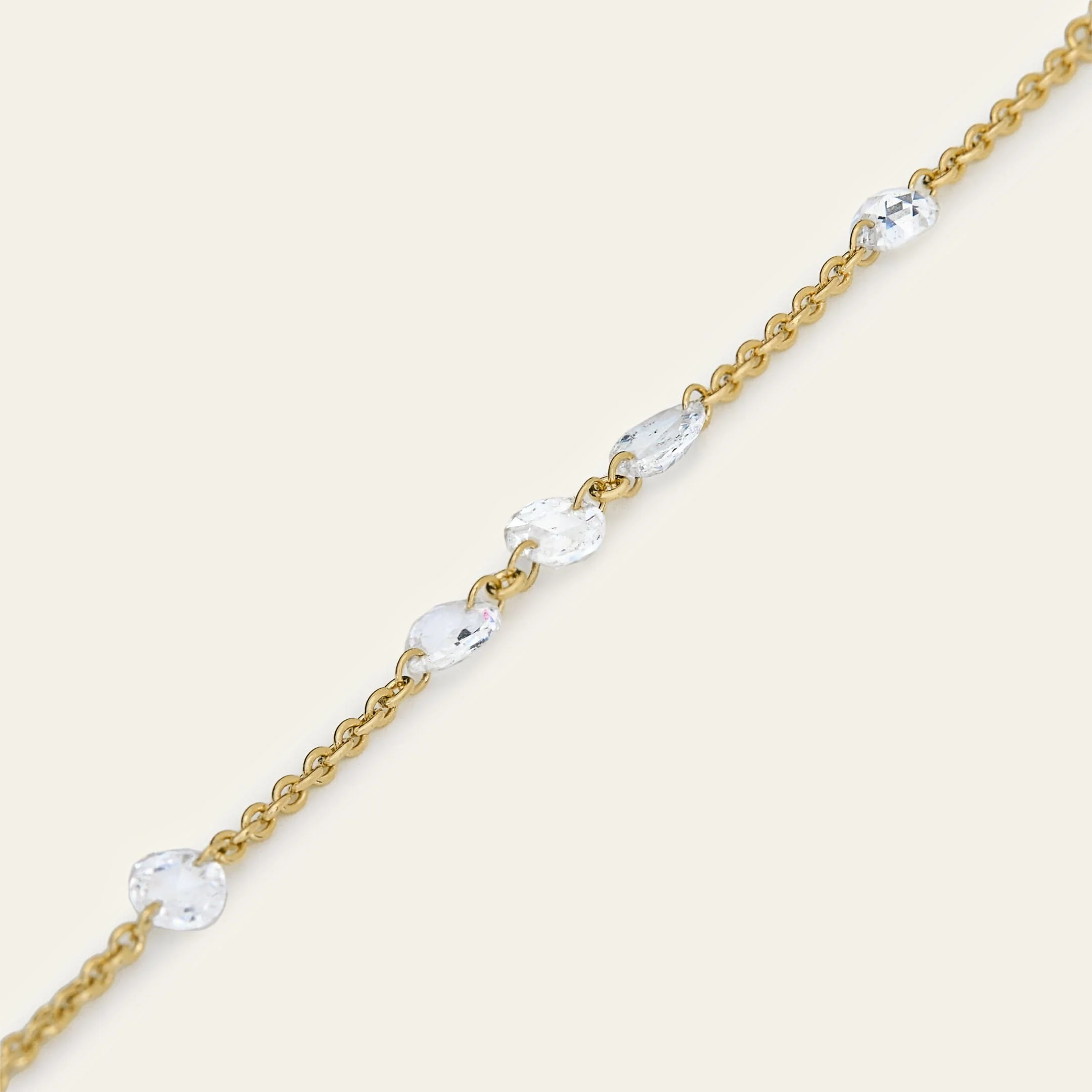 Classic Rose Cut Diamond Hand Chain - Image 3