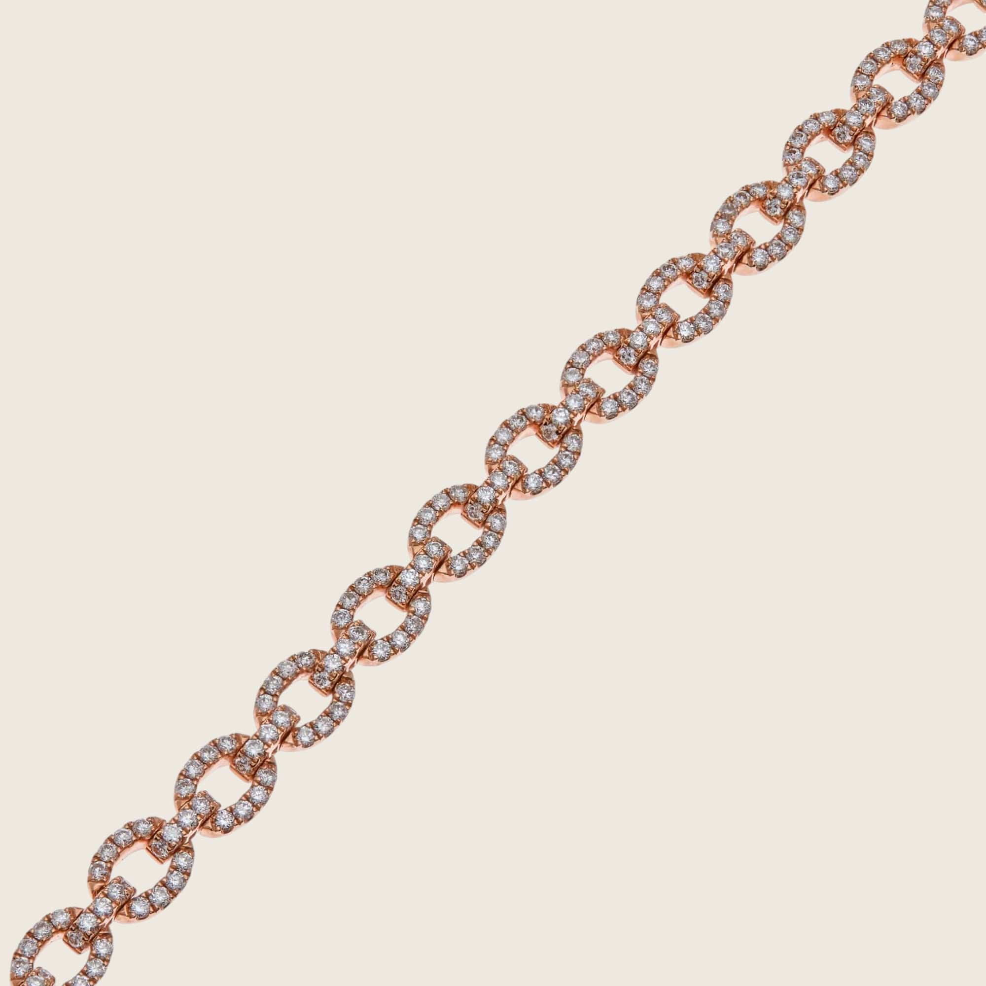 Rose Gold Diamond Small Link Bracelet - Image 2
