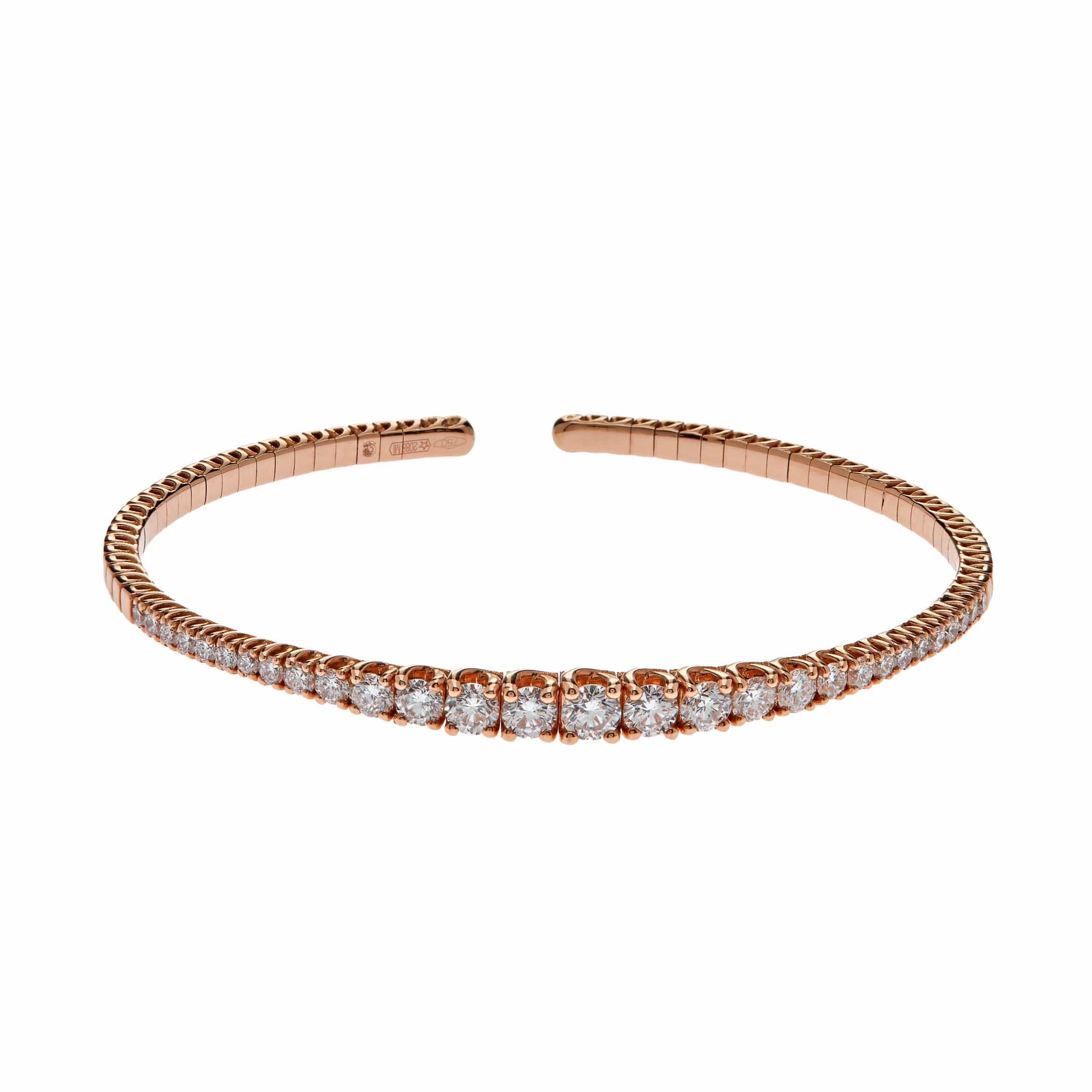 Rose Gold Graduated Diamond Bracelet - Image 2