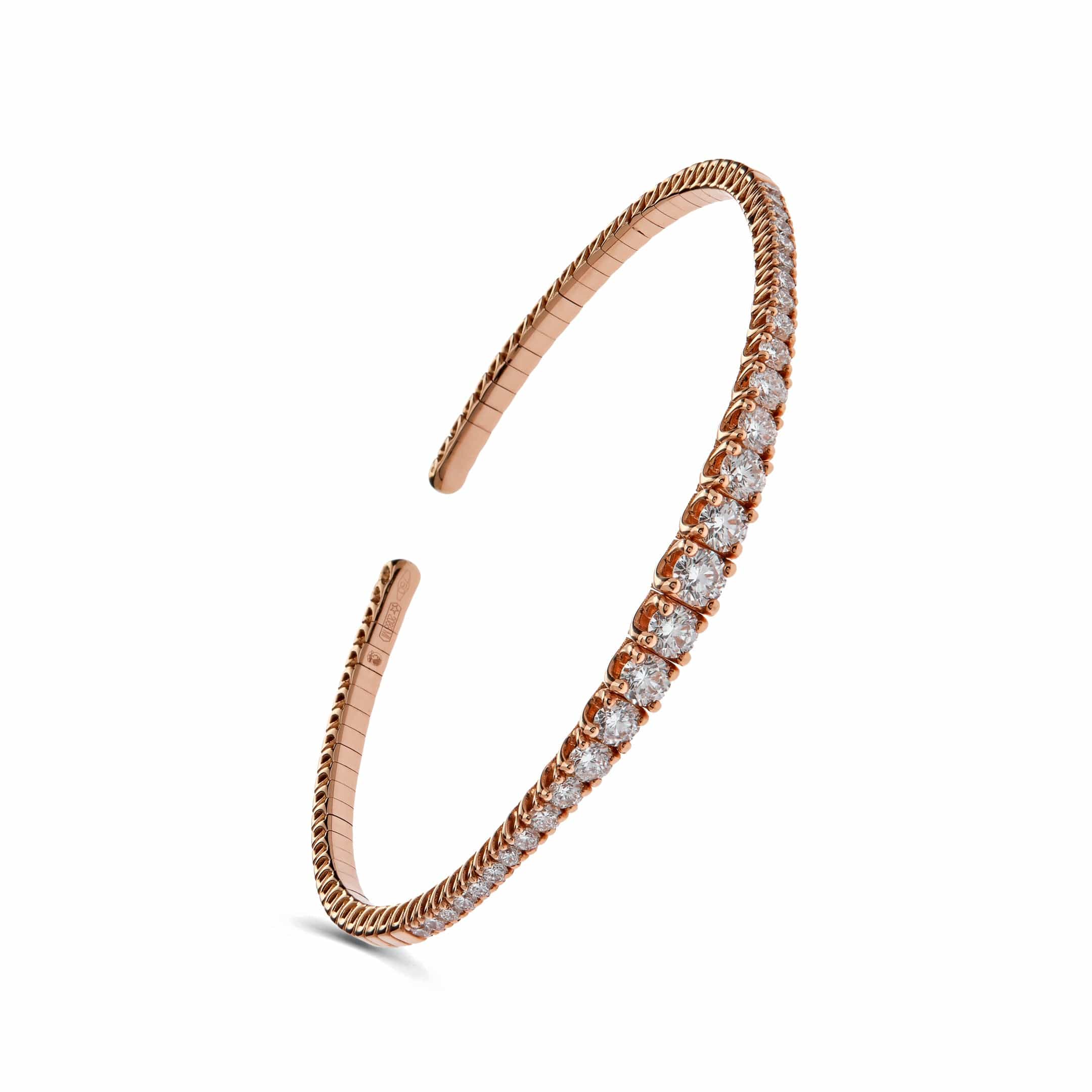 Rose Gold Graduated Diamond Bracelet - Image 3