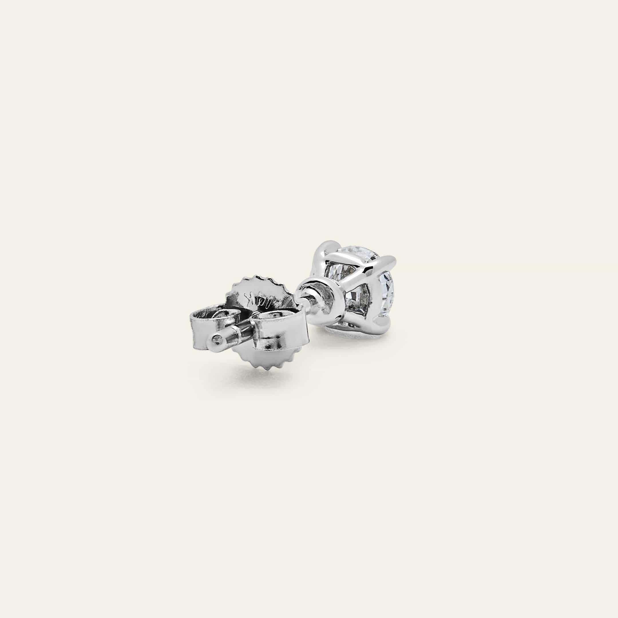Round Brilliant-Cut Diamond Stud Earrings - Image 4
