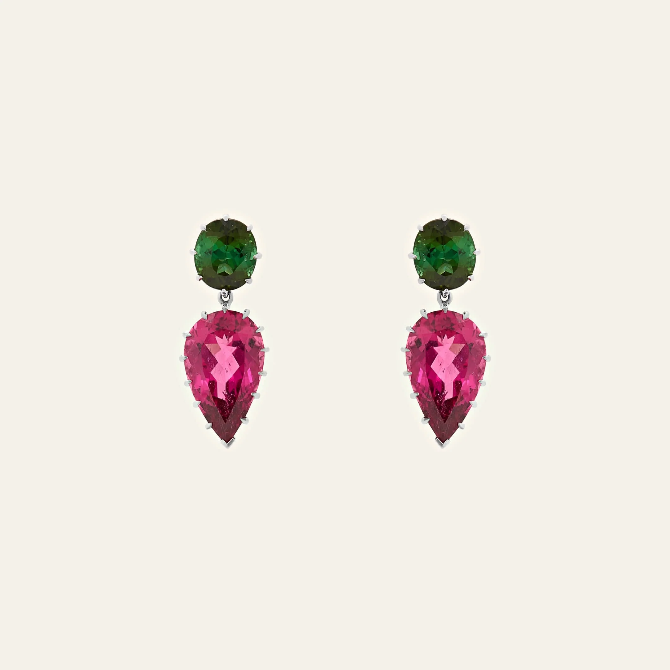 Rubellite and Tourmaline Earrings
