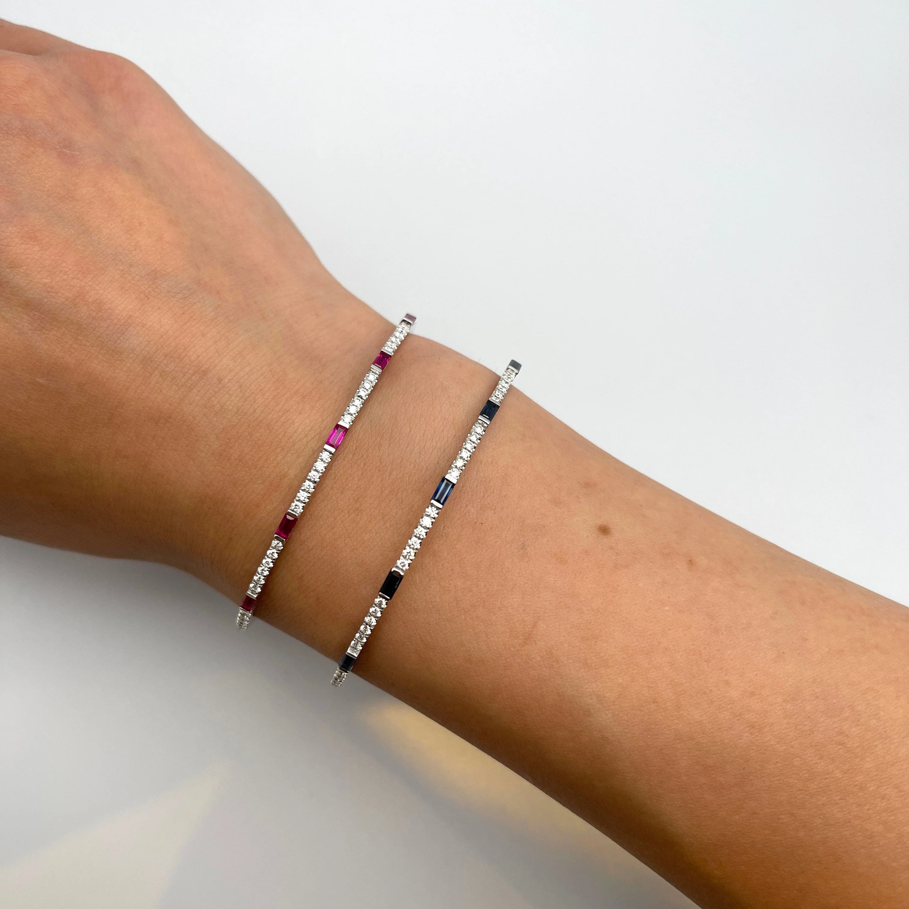 Ruby and Diamond Flexible Cuff Bracelet - Image 5
