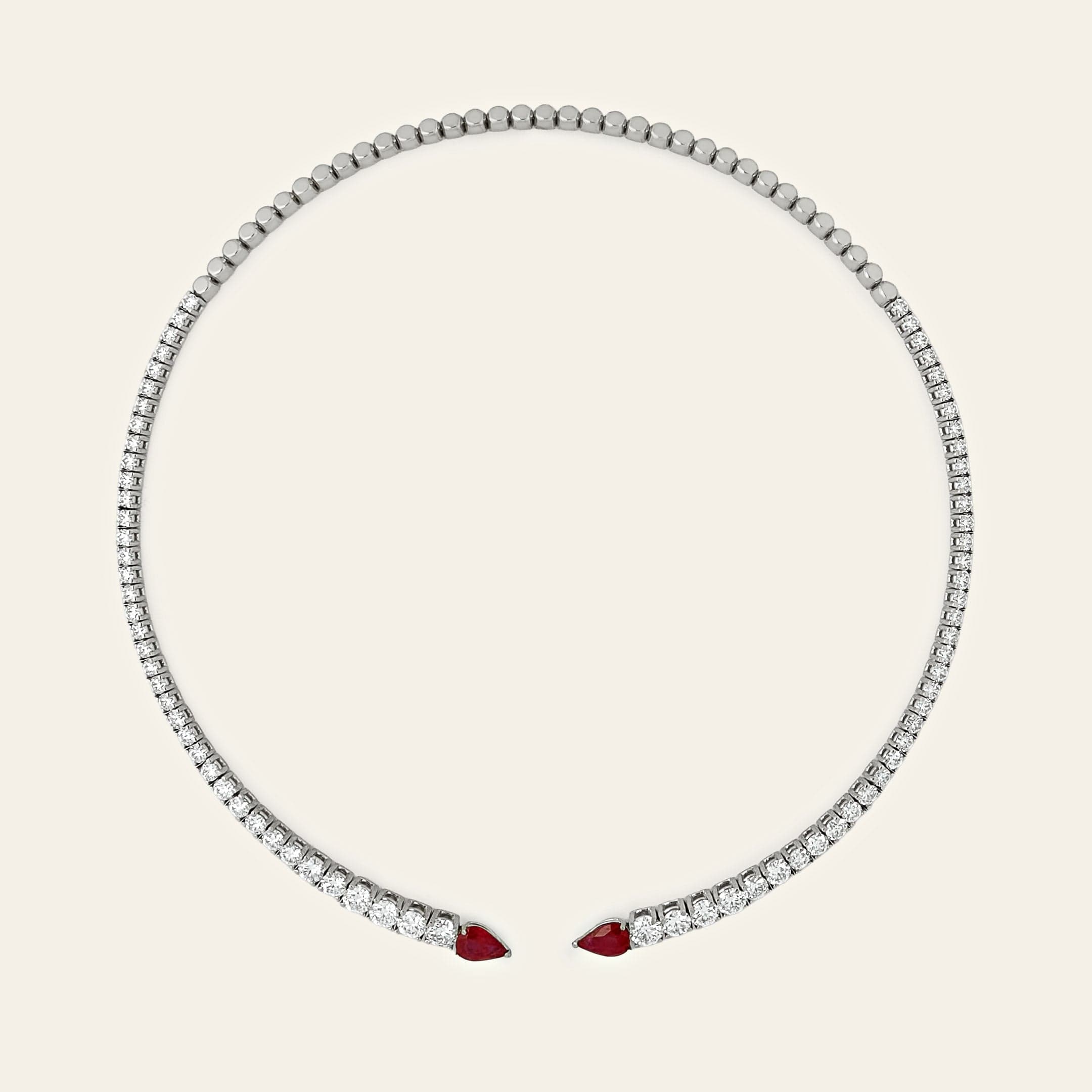 Ruby and Diamond Open Choker Necklace