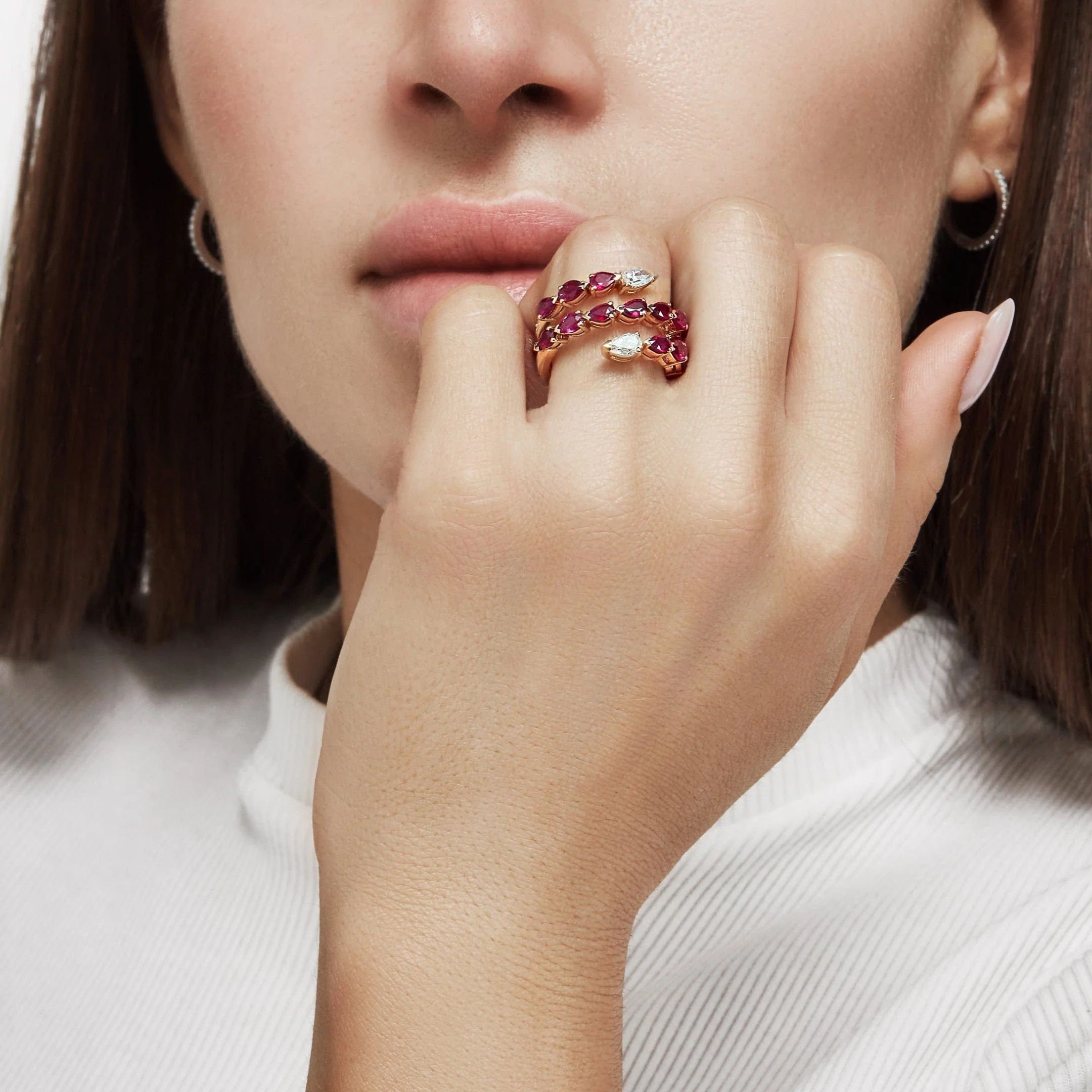 Ruby and Diamond Twist Ring - Image 2