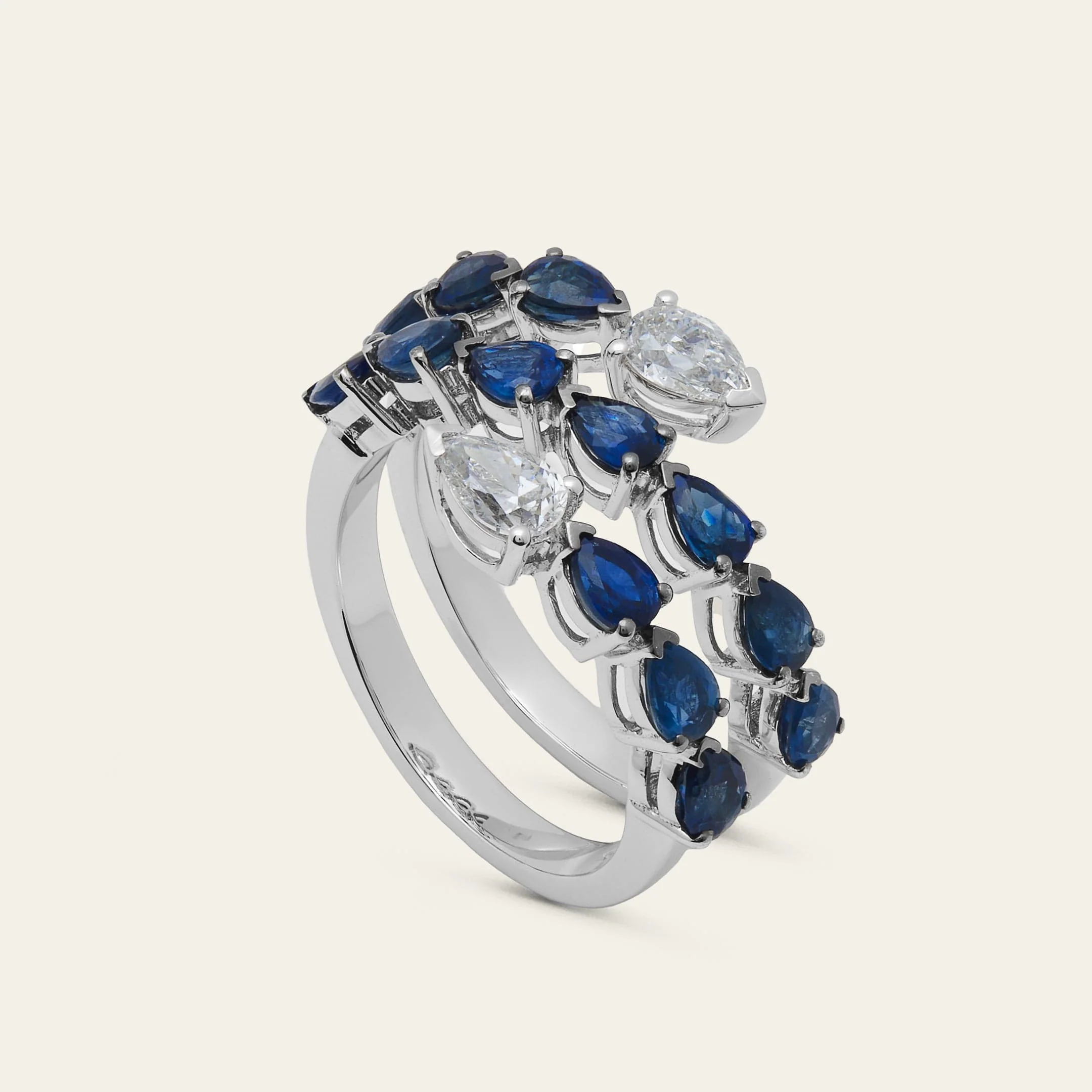 Sapphire and Diamond Twist Ring - Image 3