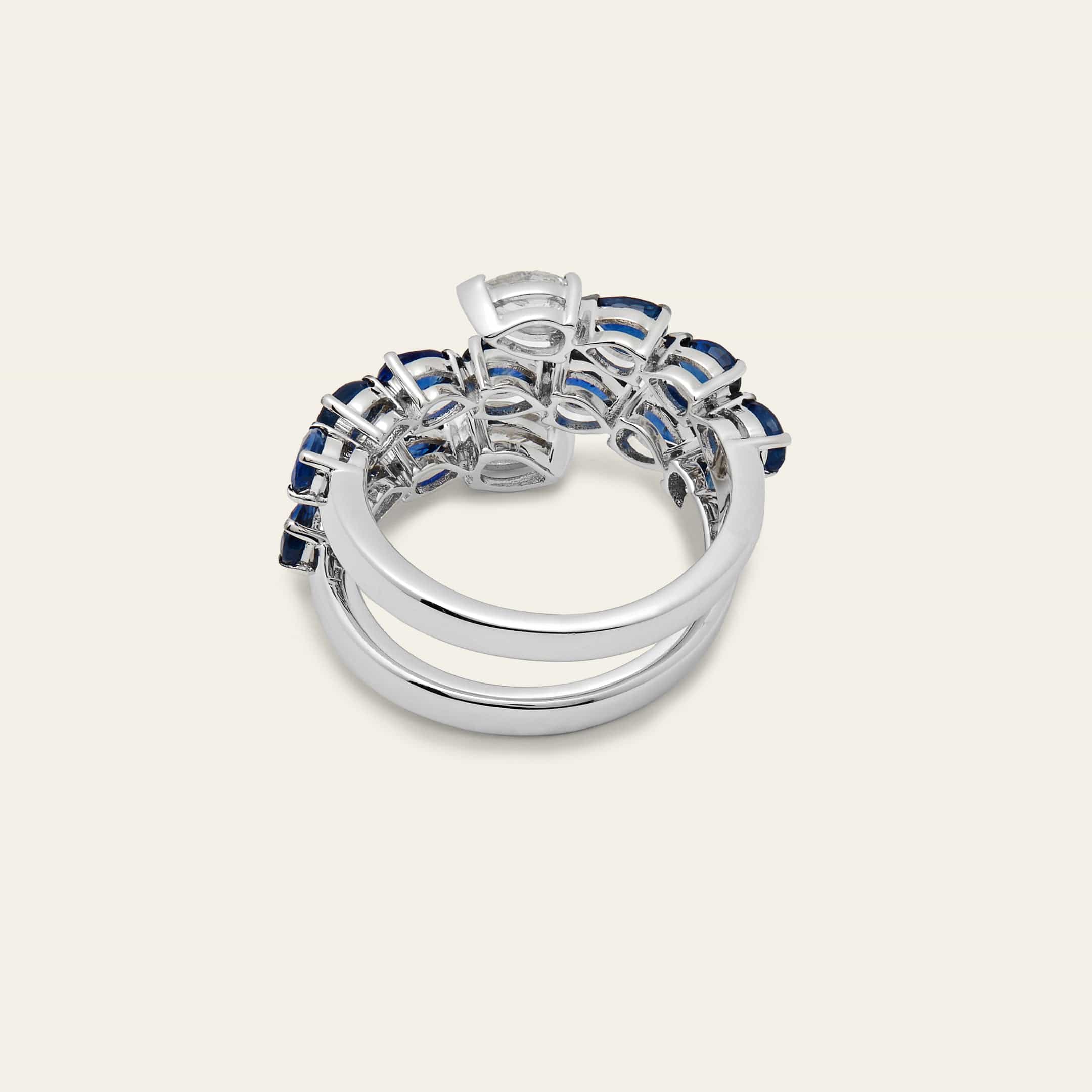 Sapphire and Diamond Twist Ring - Image 4