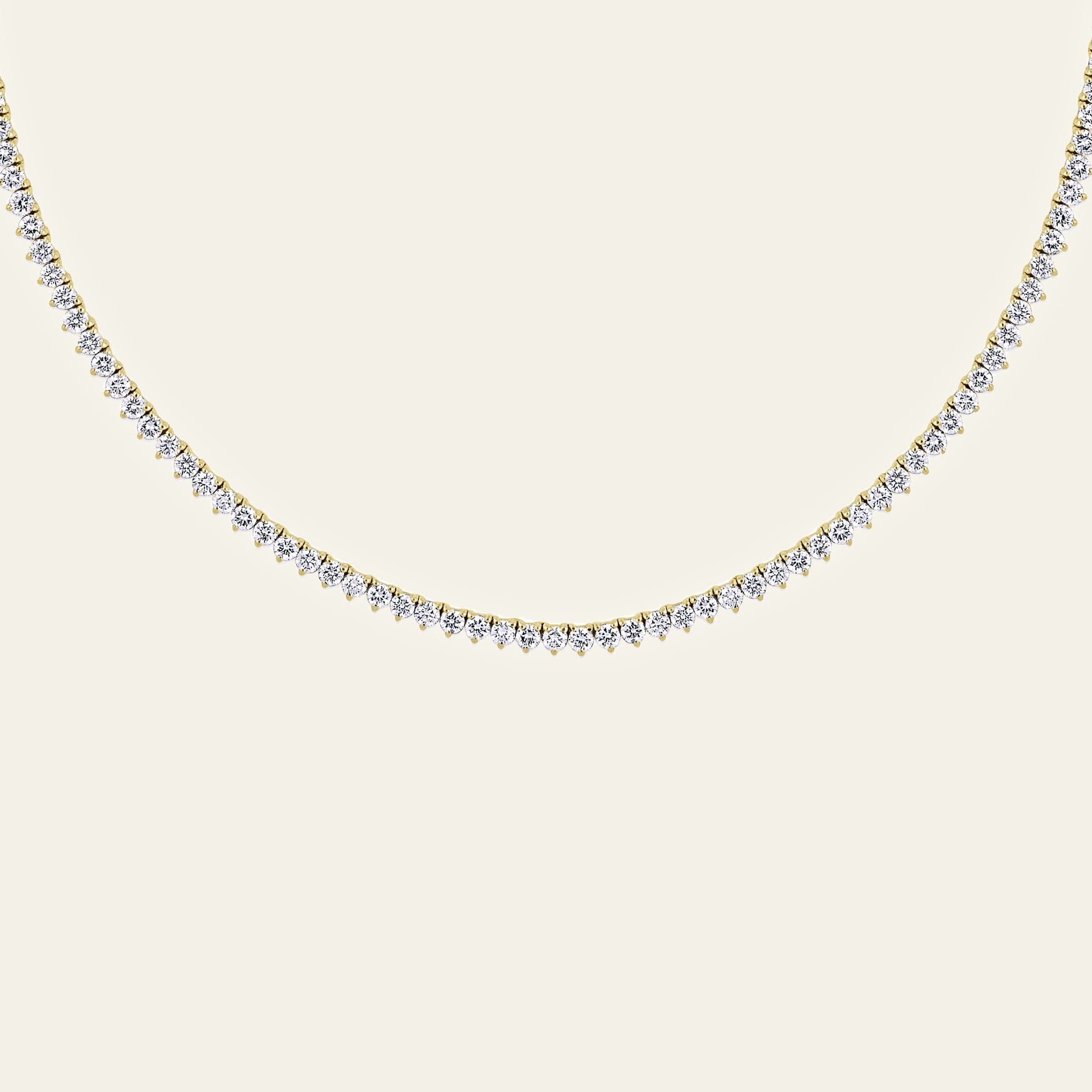 Sienna 6.9 Carat Diamond Yellow Gold Tennis Necklace - Image 3