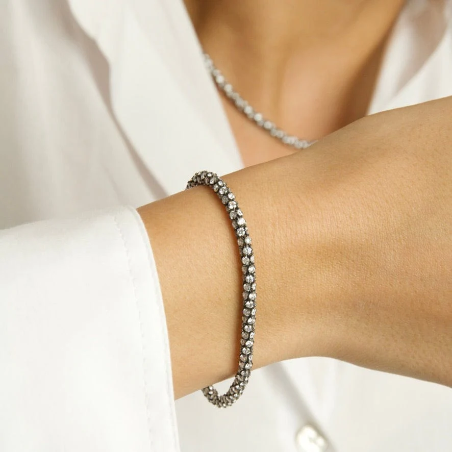 Snake Black Rhodium Diamond Bracelet - Image 2
