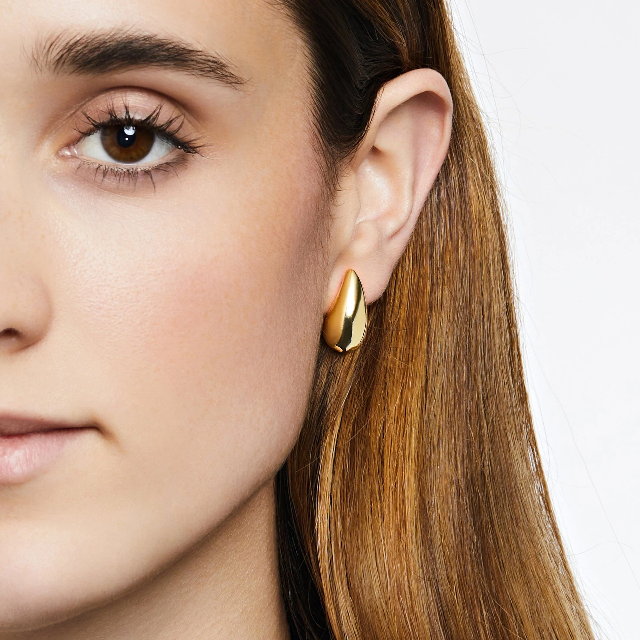 Gold Teardrop Earrings - Image 2