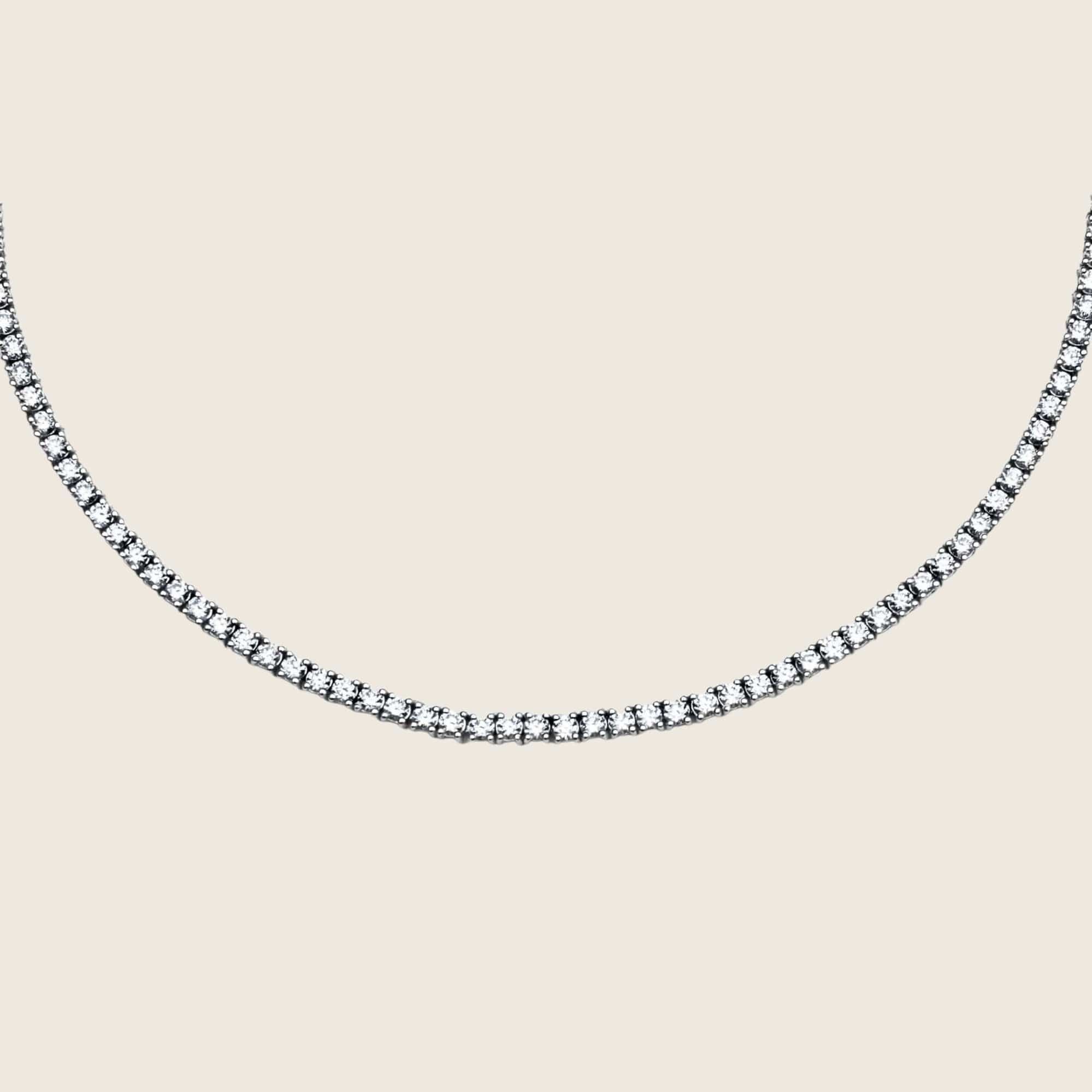 Estelle 4.8 Carat Round Diamond Tennis Necklace - Image 3