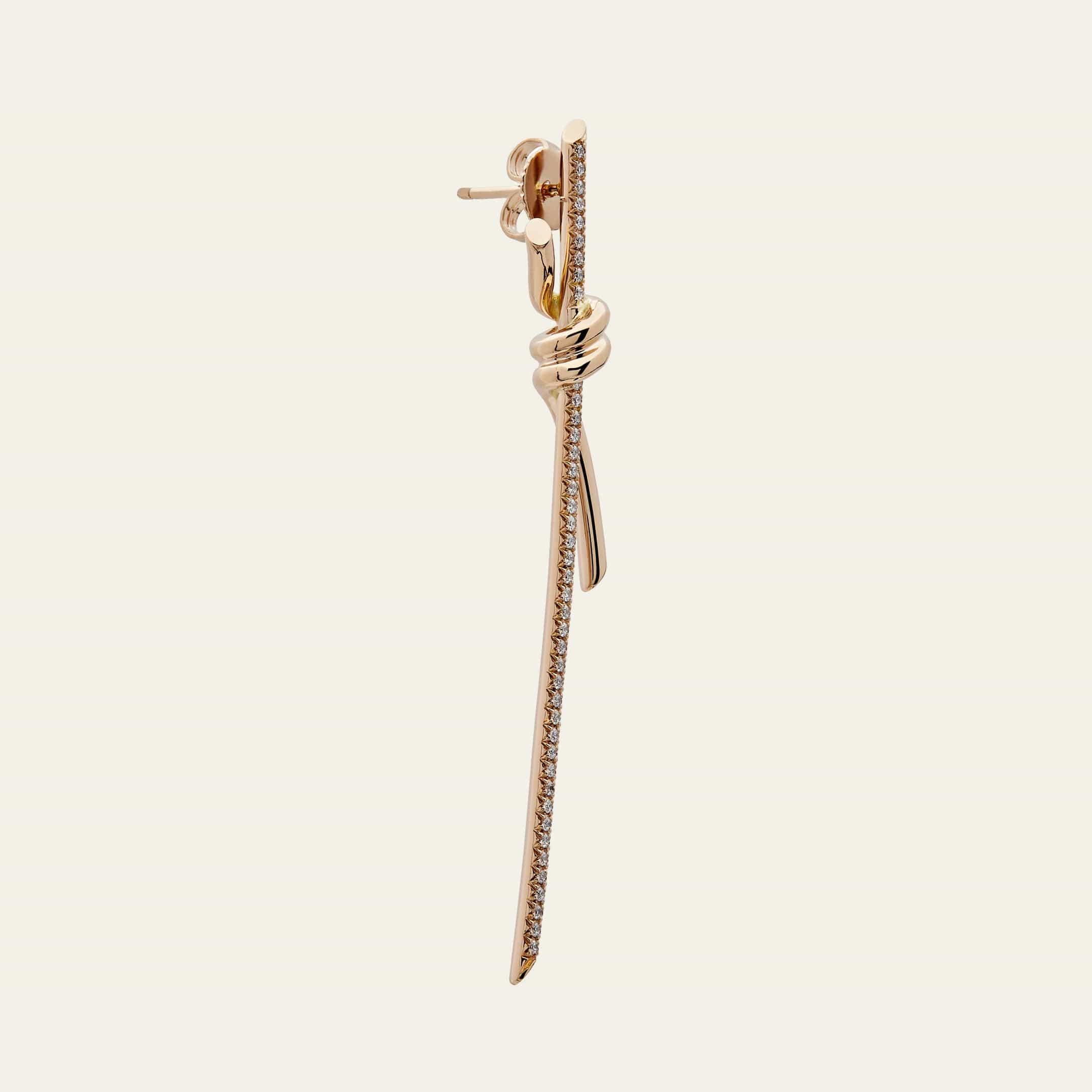 Tiffany & Co. Knot Drop Earrings in Rose Gold with Diamonds 69526128 - Image 3