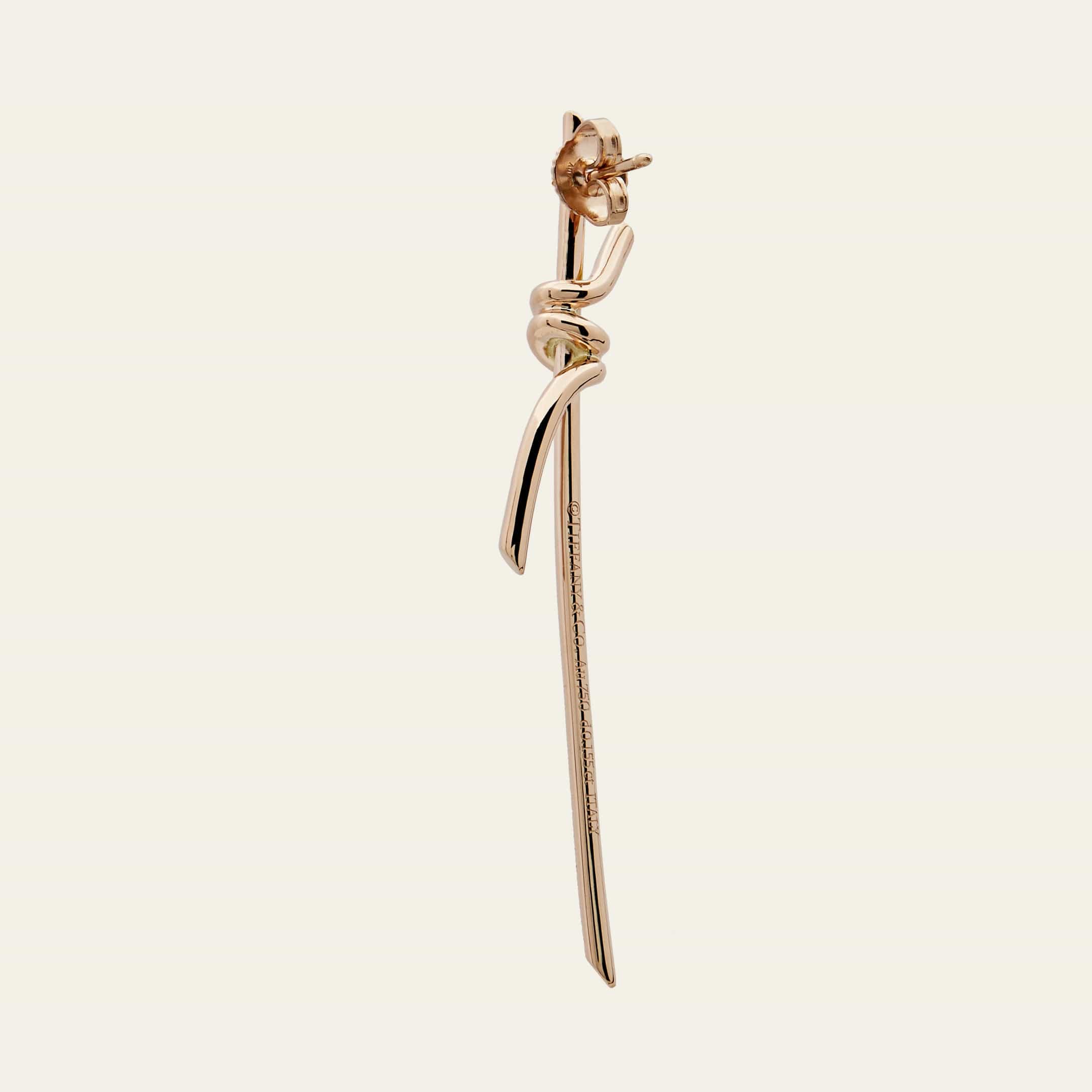Tiffany & Co. Knot Drop Earrings in Rose Gold with Diamonds 69526128 - Image 4