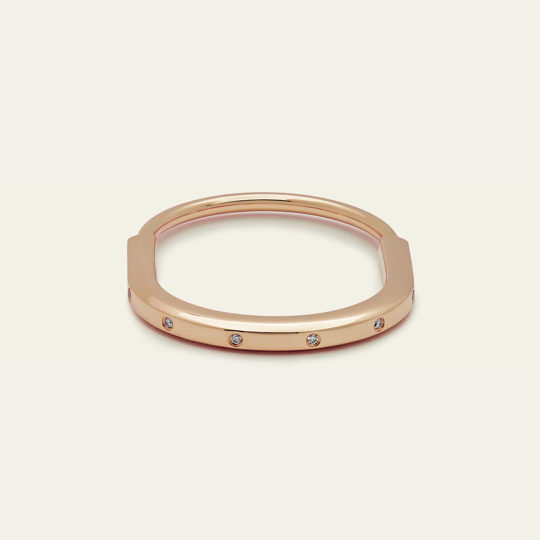 Tiffany & Co. Lock Bangle in Rose Gold with Diamond Accents 70185296 - Image 3