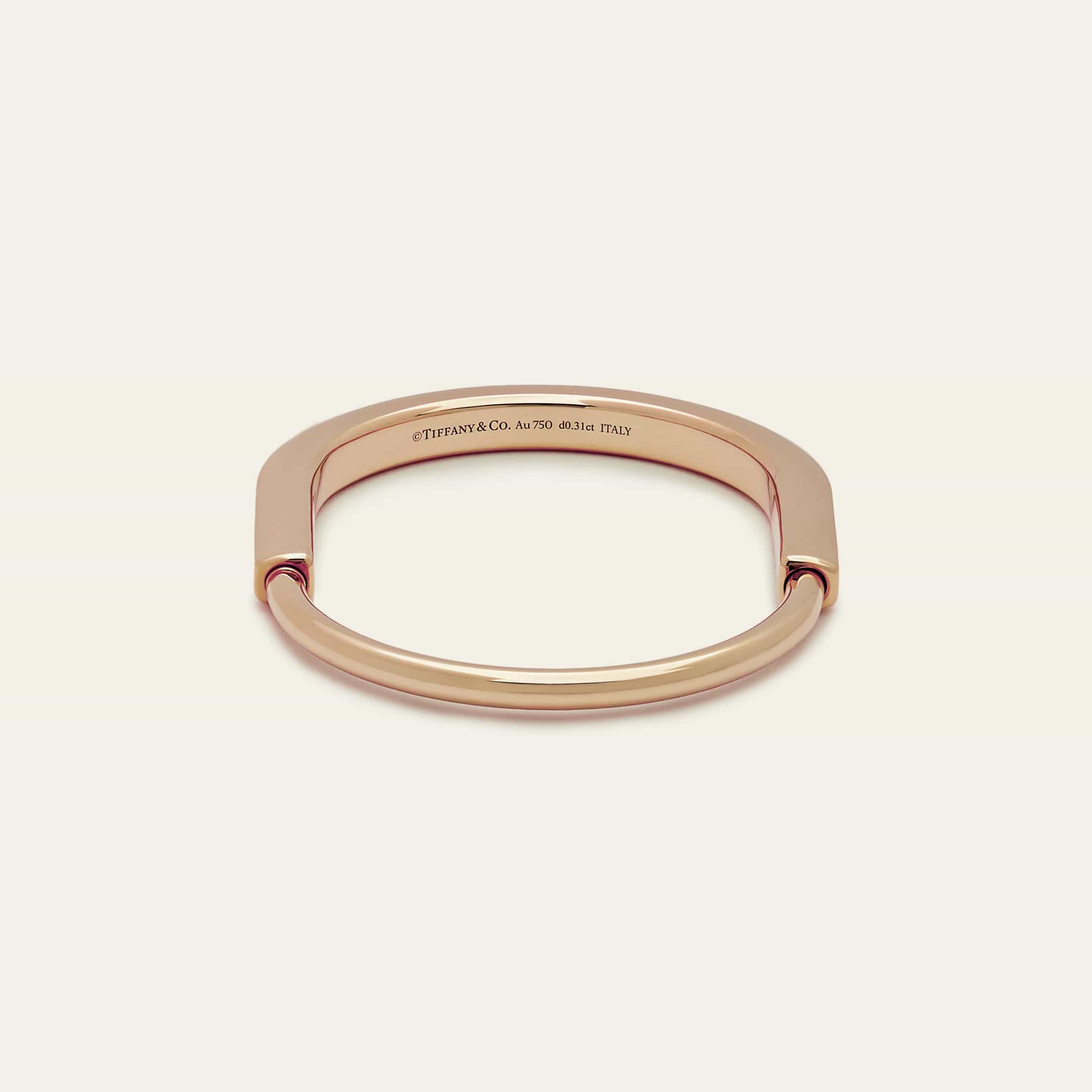 Tiffany & Co. Lock Bangle in Rose Gold with Diamond Accents 70185296 - Image 4