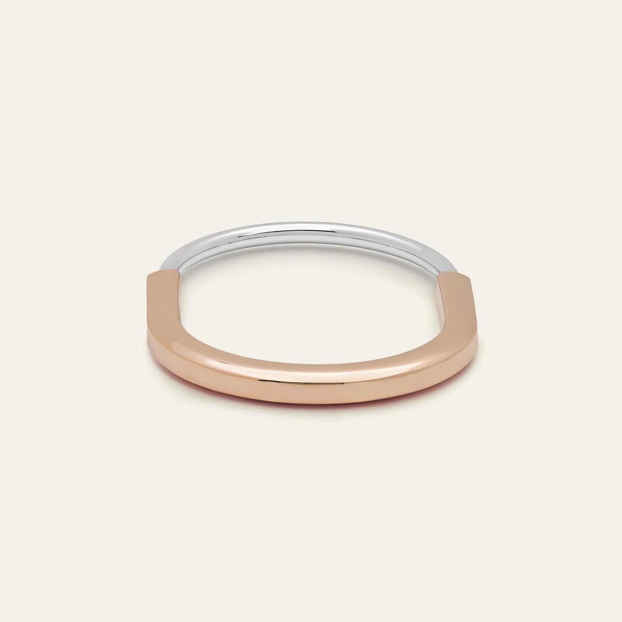 Tiffany & Co. Lock Bangle Rose Gold and White Gold with Half Pavé Diamonds 70158337 - Image 6