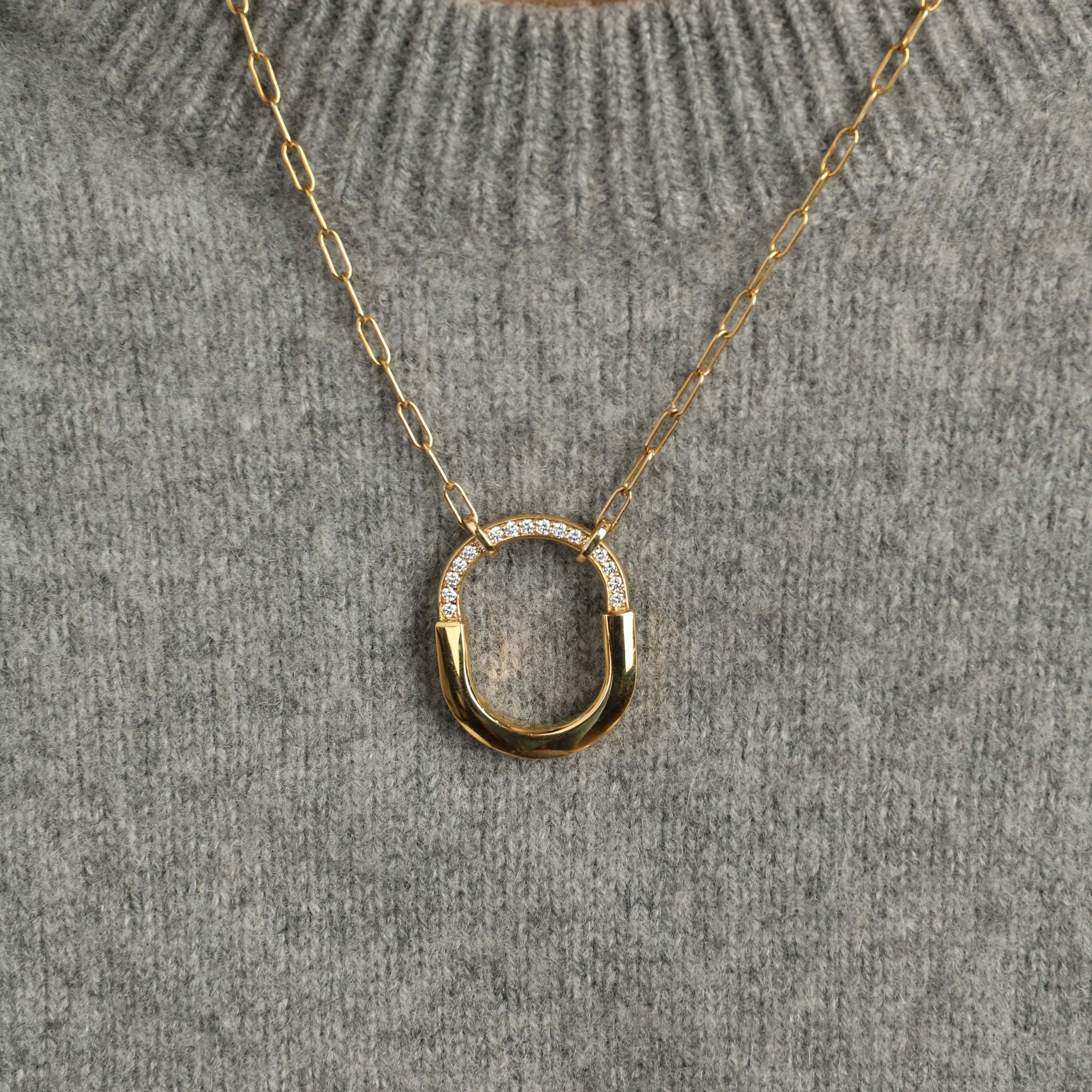 Tiffany & Co. Lock Necklace in Yellow Gold with Diamonds 72342135 - Image 2