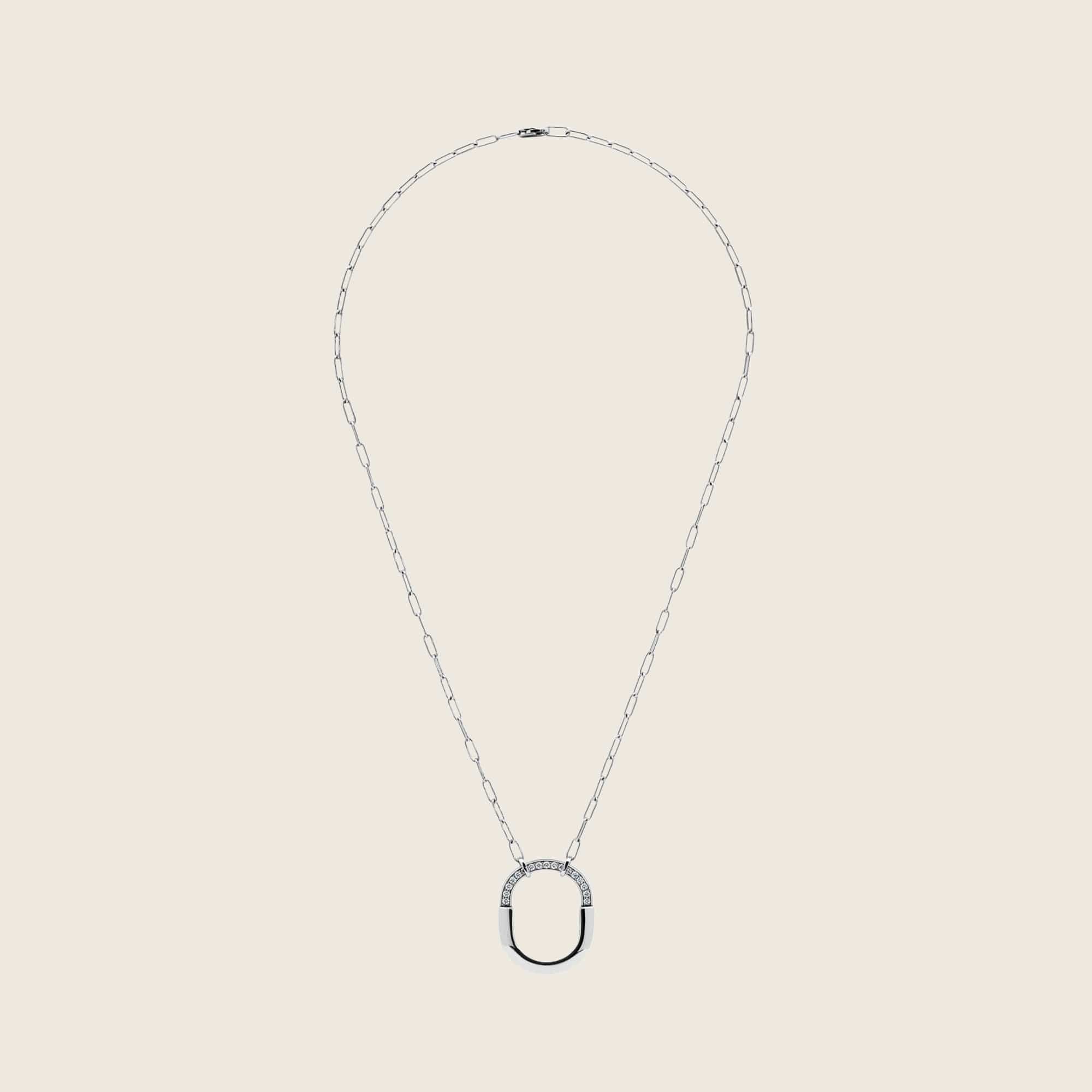 Tiffany & Co. Lock Necklace in White Gold with Diamonds 72342119 - Image 3