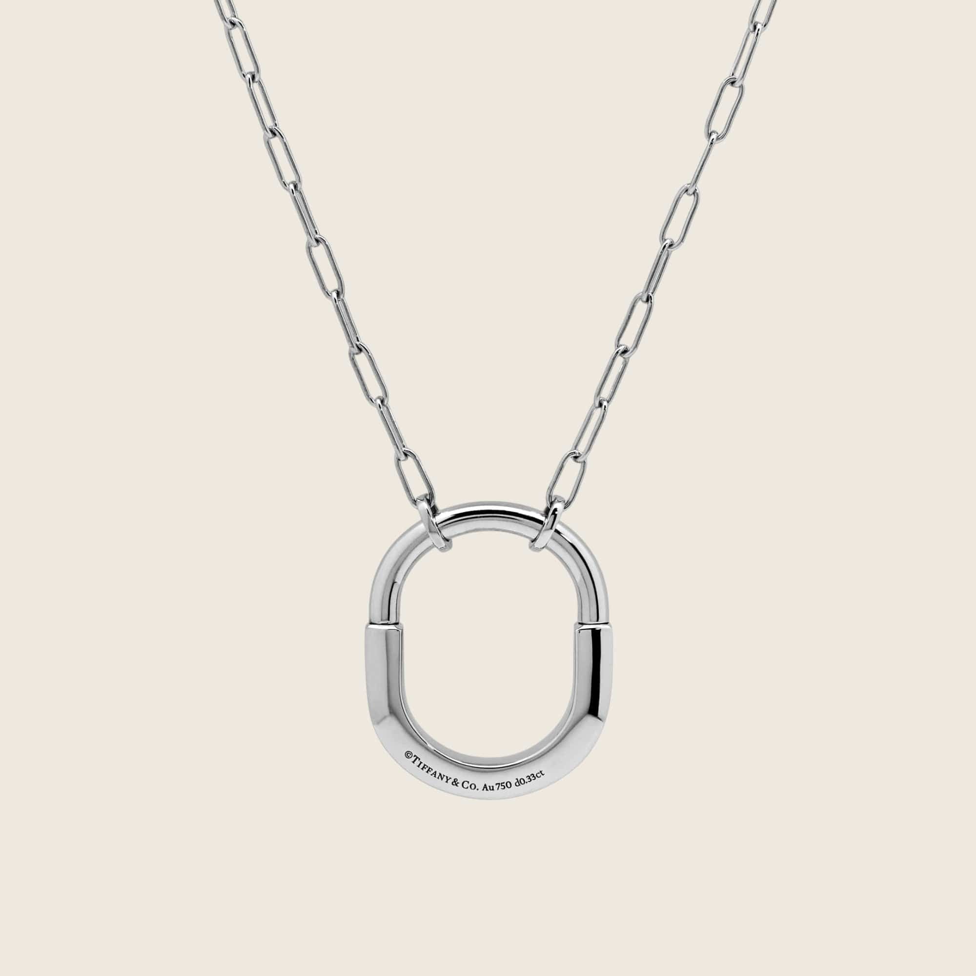 Tiffany & Co. Lock Necklace in White Gold with Diamonds 72342119 - Image 4