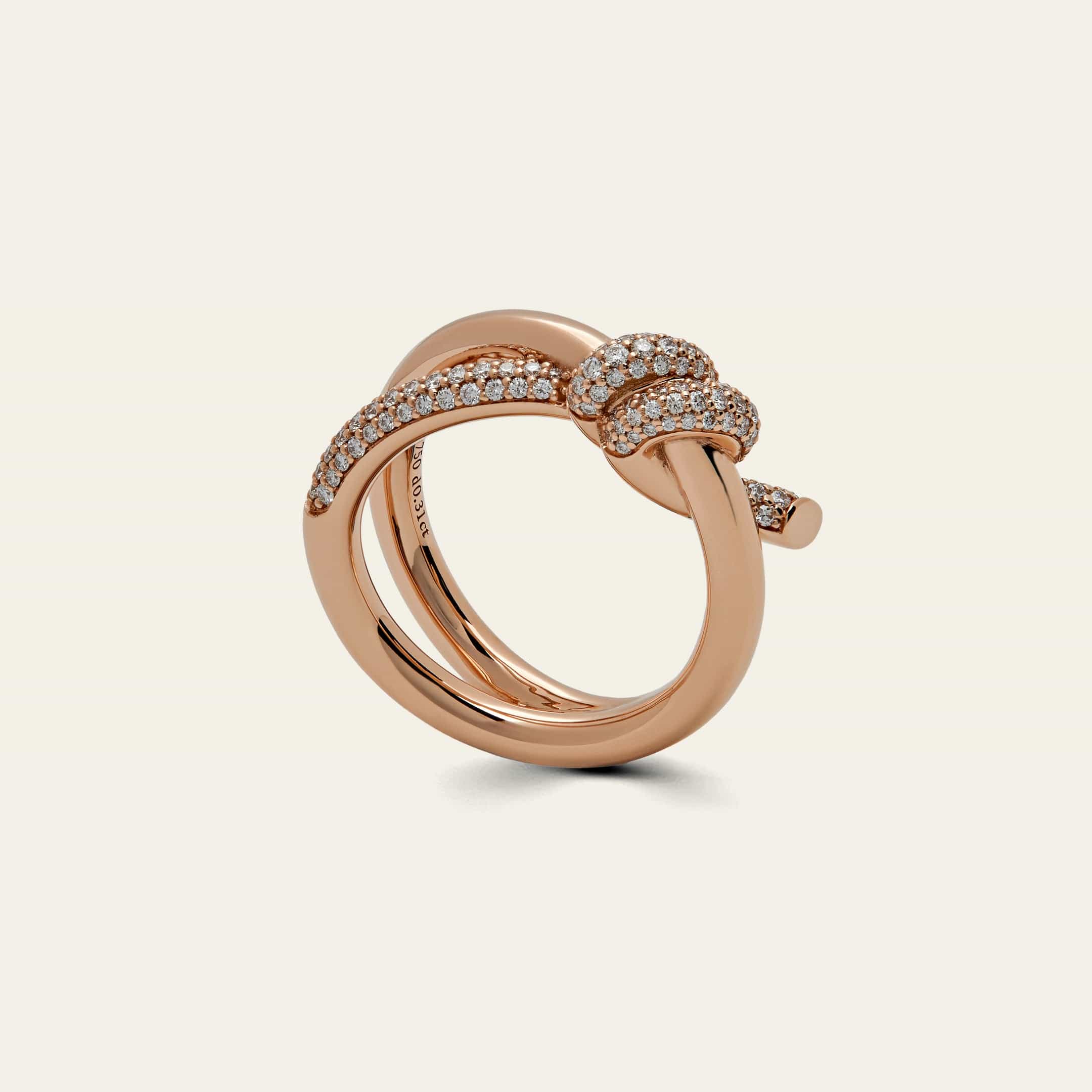 Tiffany & Co. Knot Double Row Ring in Rose Gold with Diamonds 69683304 - Image 3