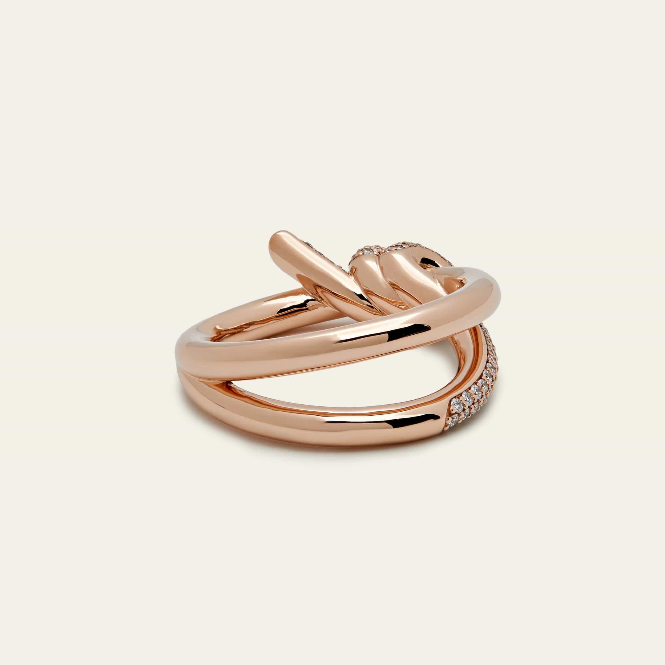 Tiffany & Co. Knot Double Row Ring in Rose Gold with Diamonds 69683304 - Image 4