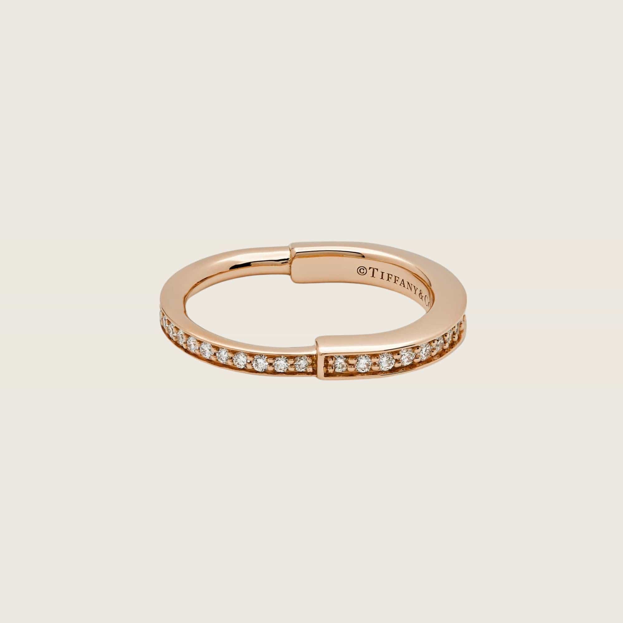 Tiffany & Co. Lock Ring in Rose Gold with Pavé Diamonds 72791584 - Image 3