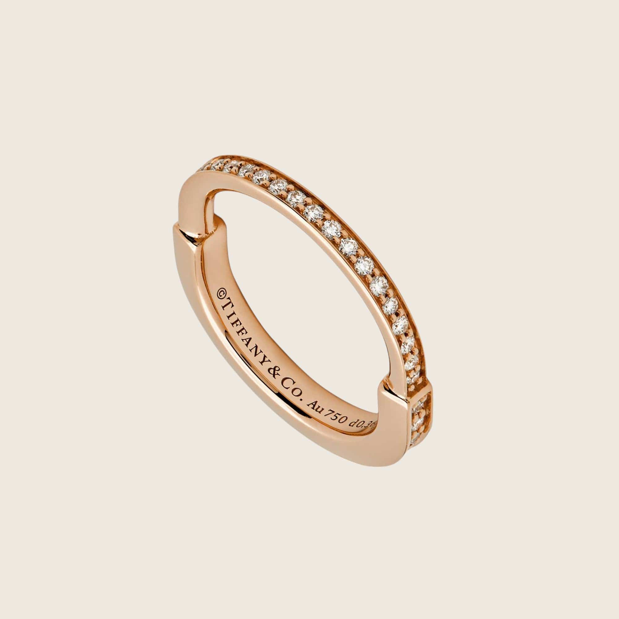 Tiffany & Co. Lock Ring in Rose Gold with Pavé Diamonds 72791584 - Image 4