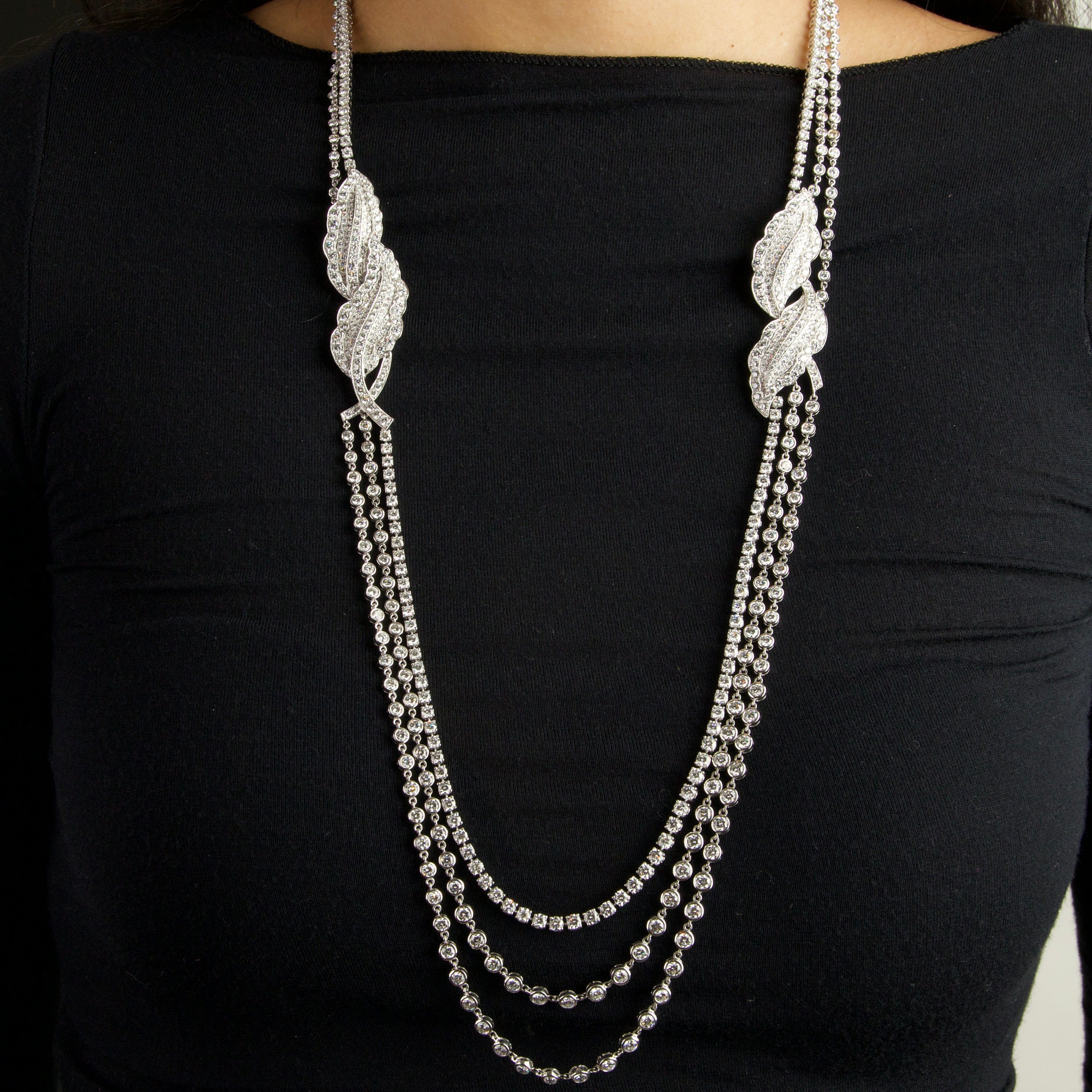 Vintage-Inspired Diamond Necklace - Image 2