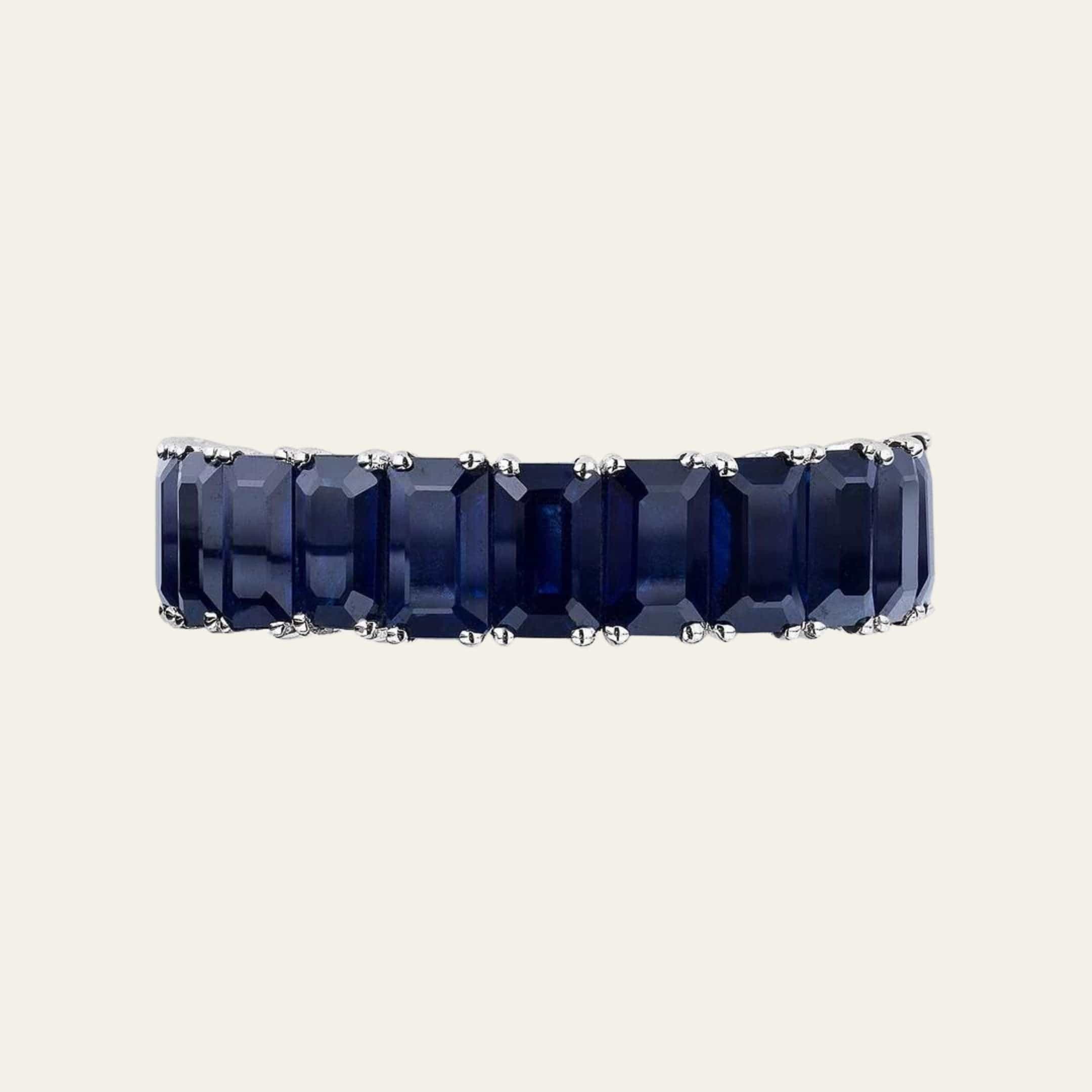 White Gold & Blue Sapphire Ring - Image 2