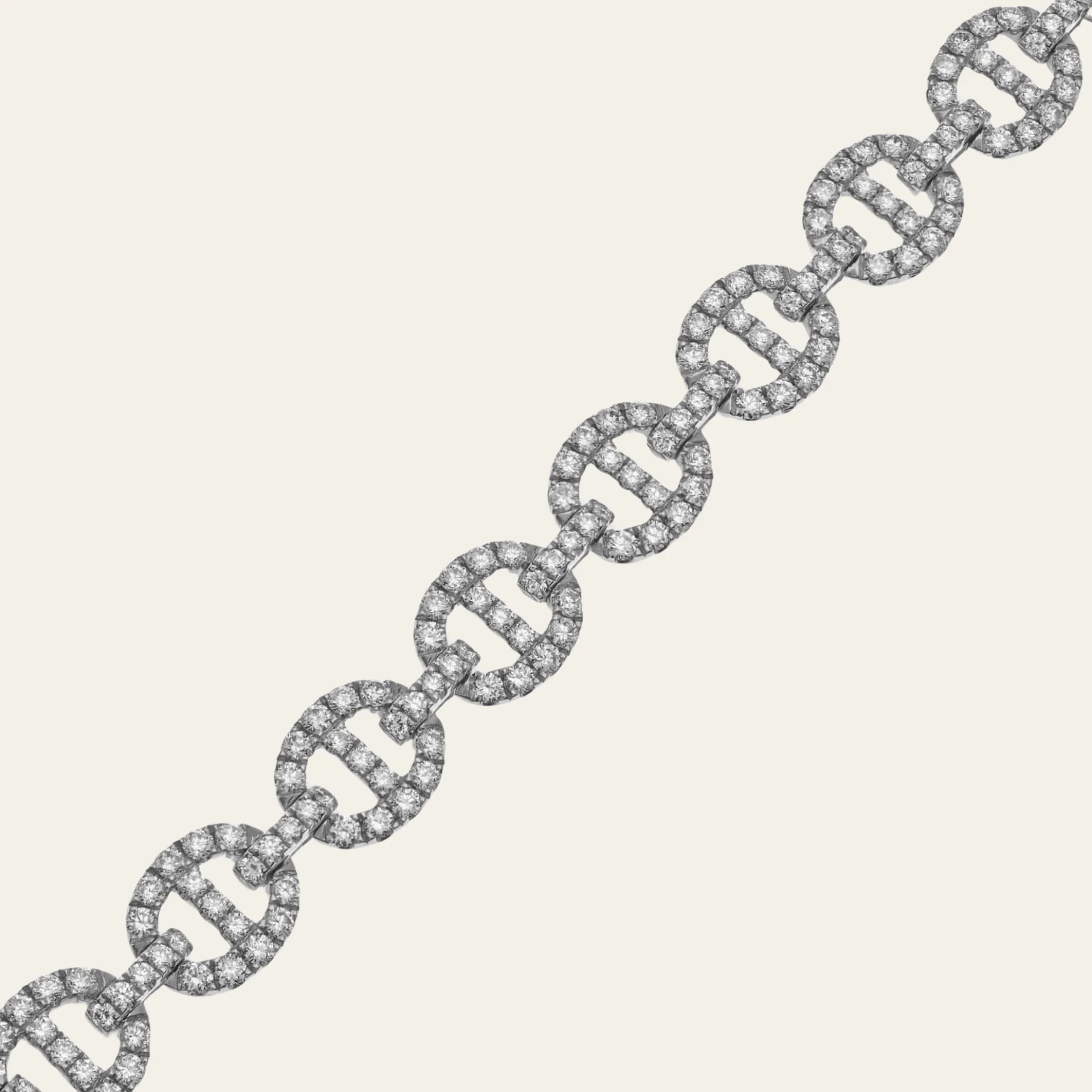 White Gold Diamond Large Link Bracelet - Image 2