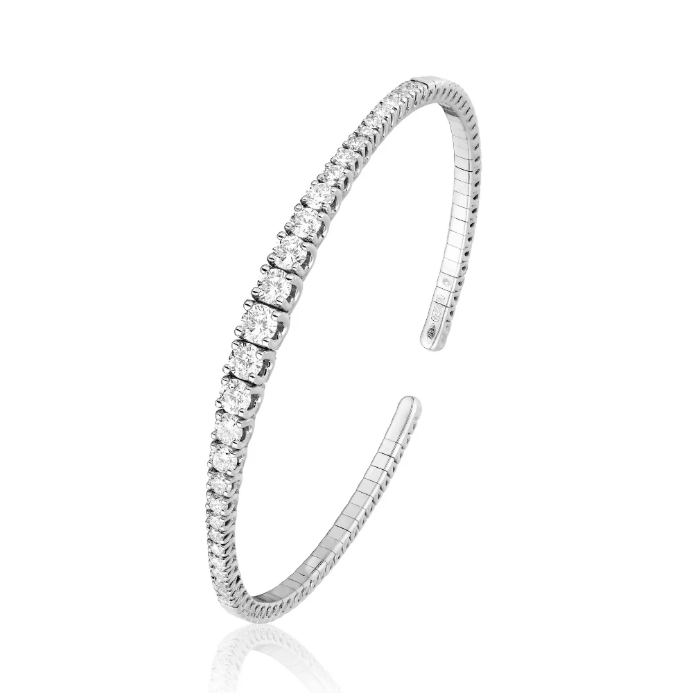White Gold Graduated Diamond Cuff