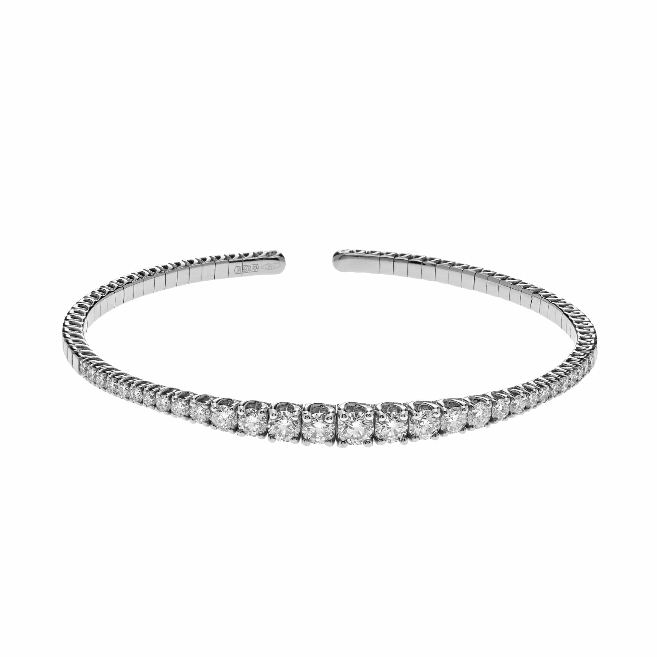 White Gold Graduated Diamond Cuff - Image 2