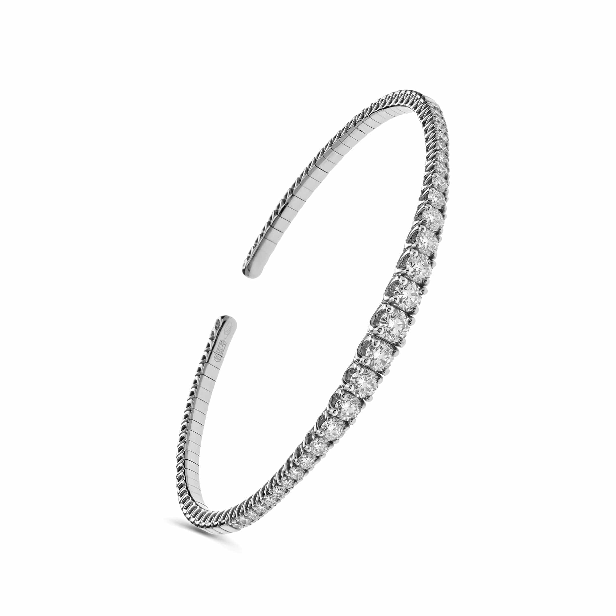 White Gold Graduated Diamond Cuff - Image 3