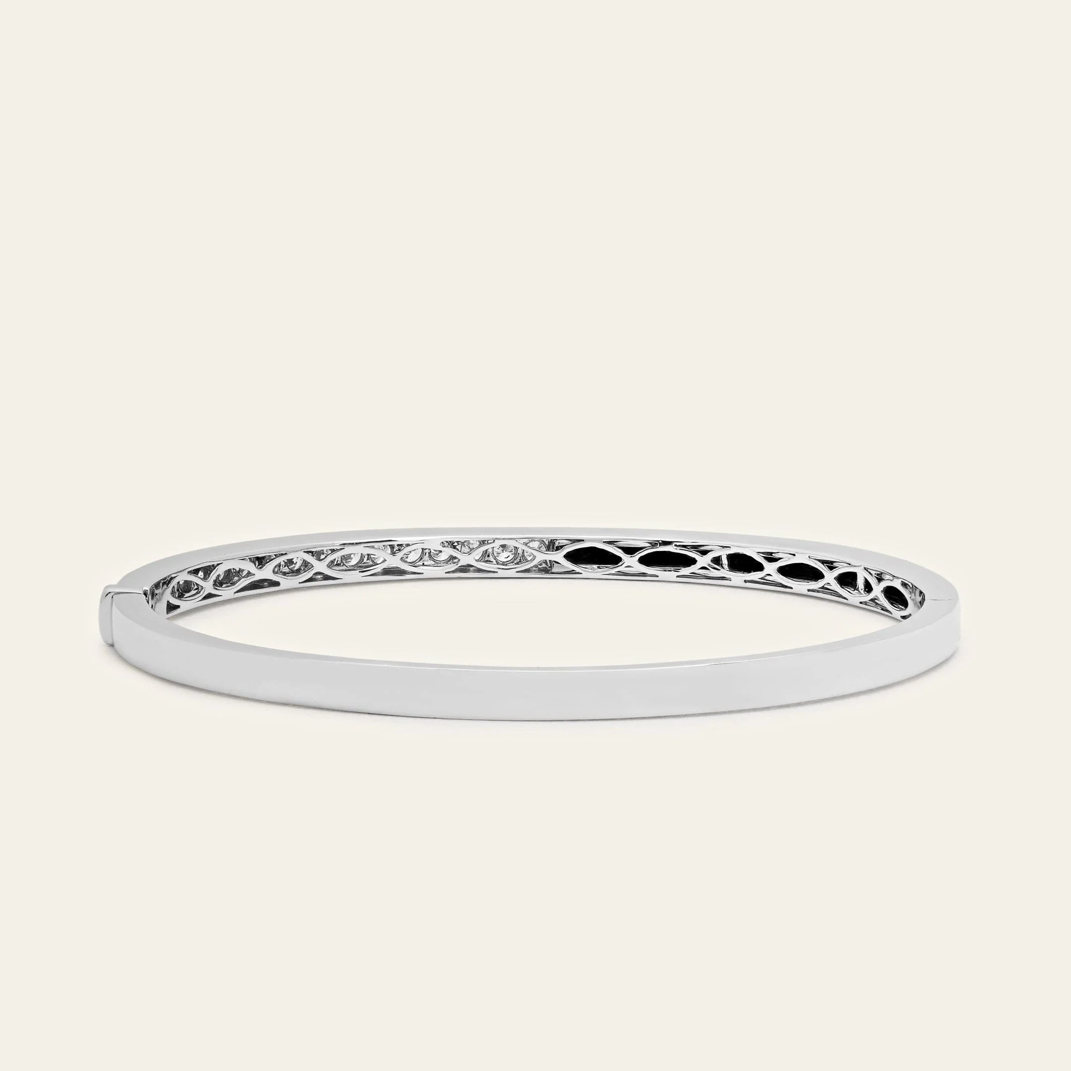 White Gold Onyx & Diamond Bangle - Image 4
