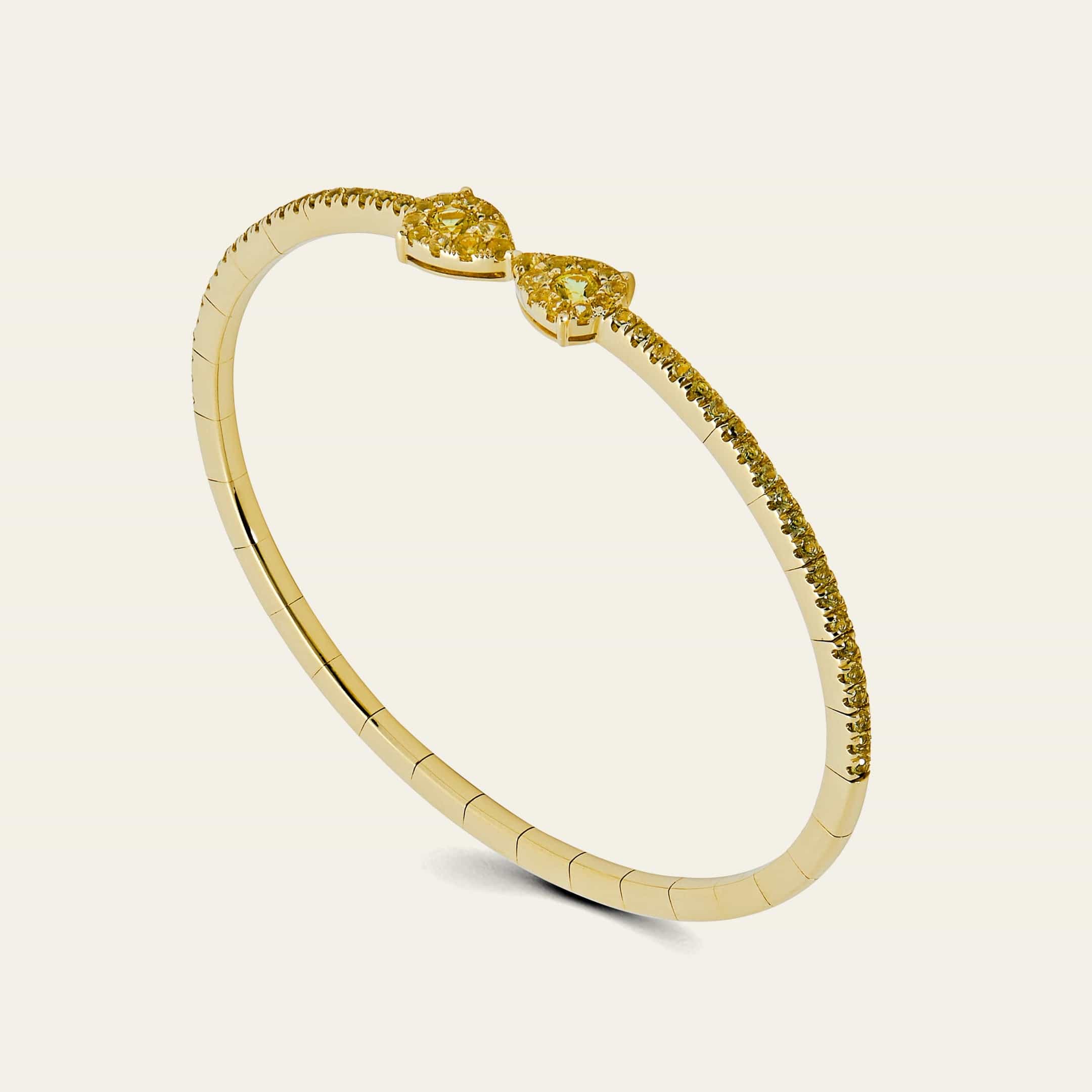 Yellow Sapphire Flexible Cuff Bracelet - Image 4
