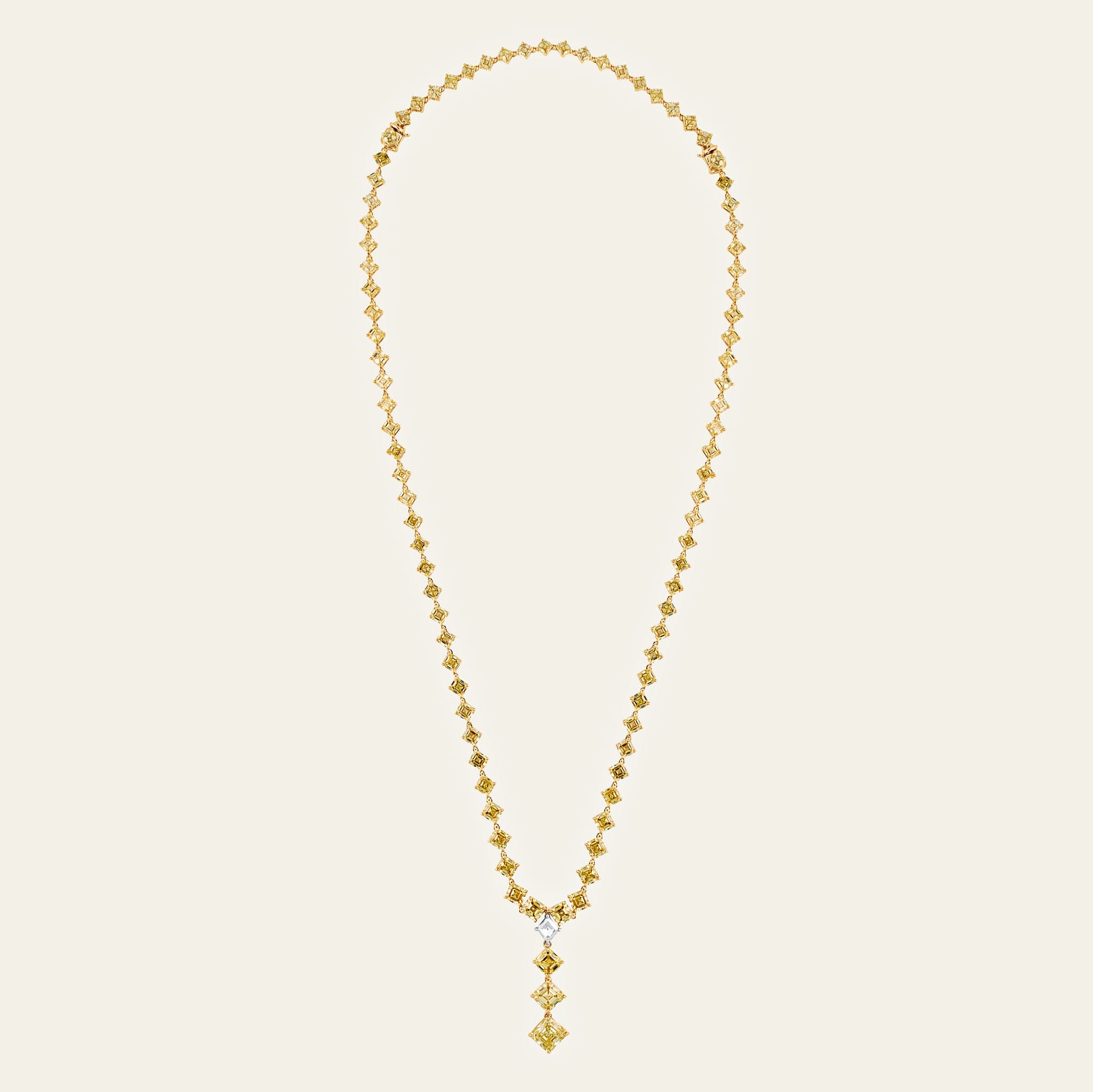 Yellow Diamond Drop Necklace - Image 4