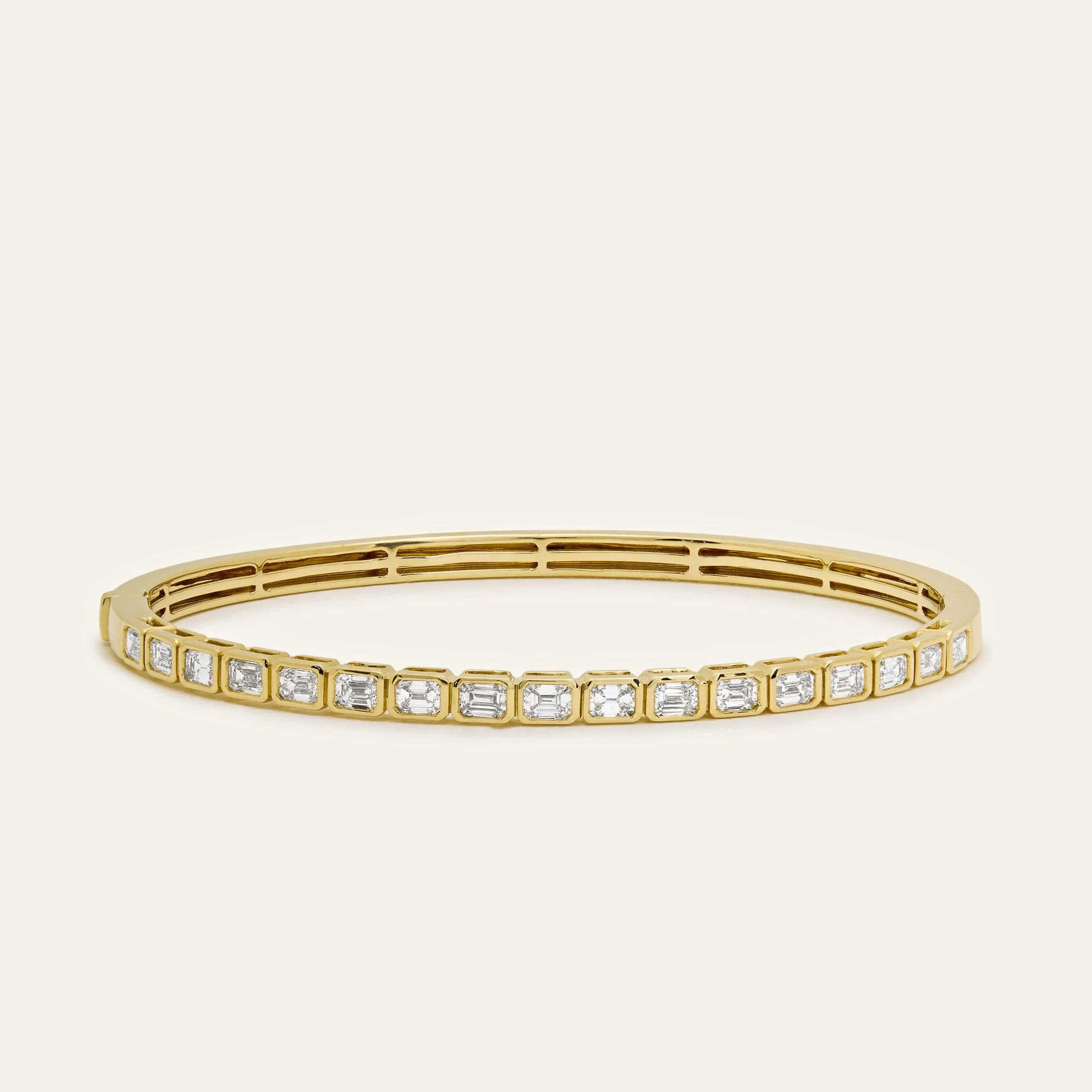 Yellow Gold Bezel-Set Diamond Bangle