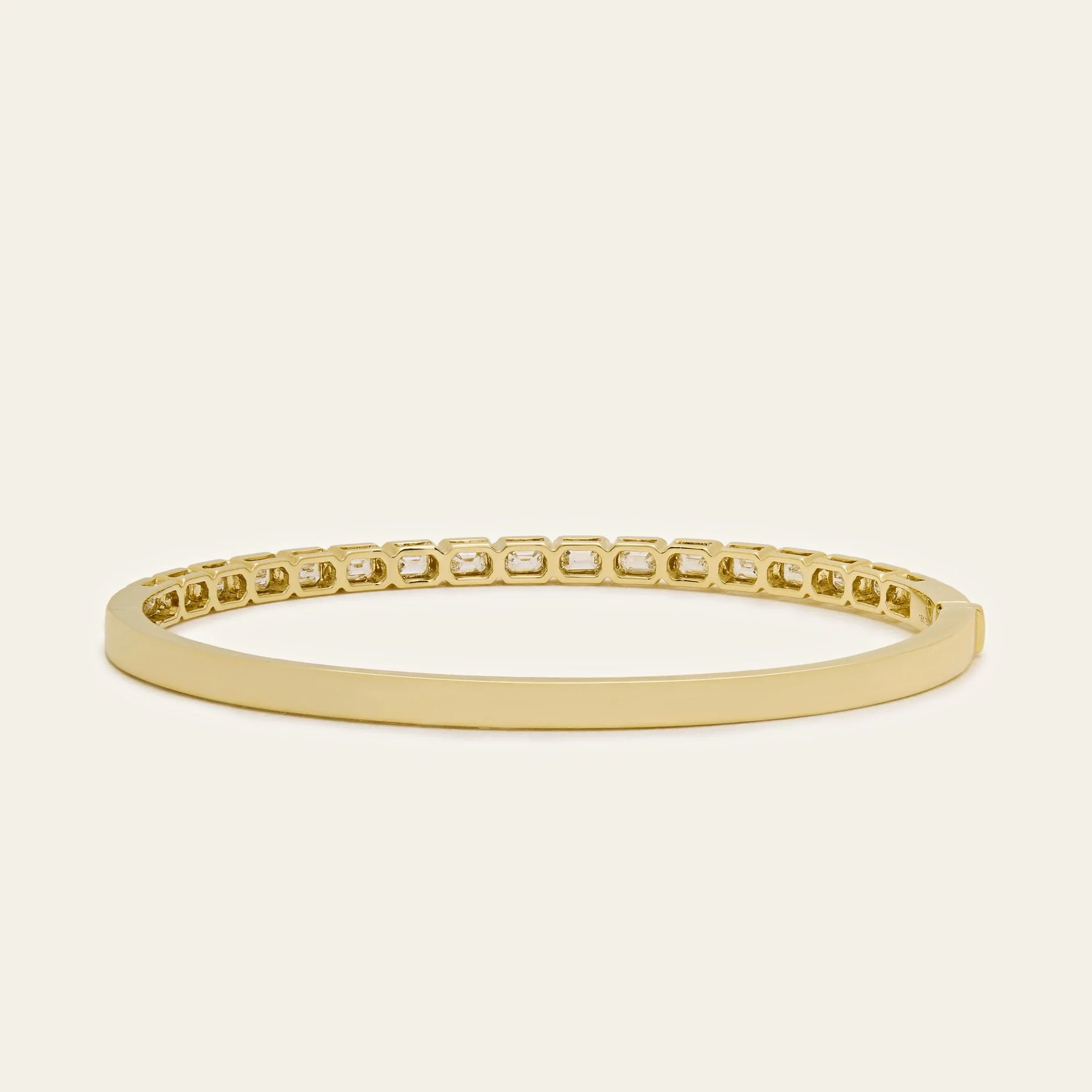 Yellow Gold Bezel-Set Diamond Bangle - Image 4